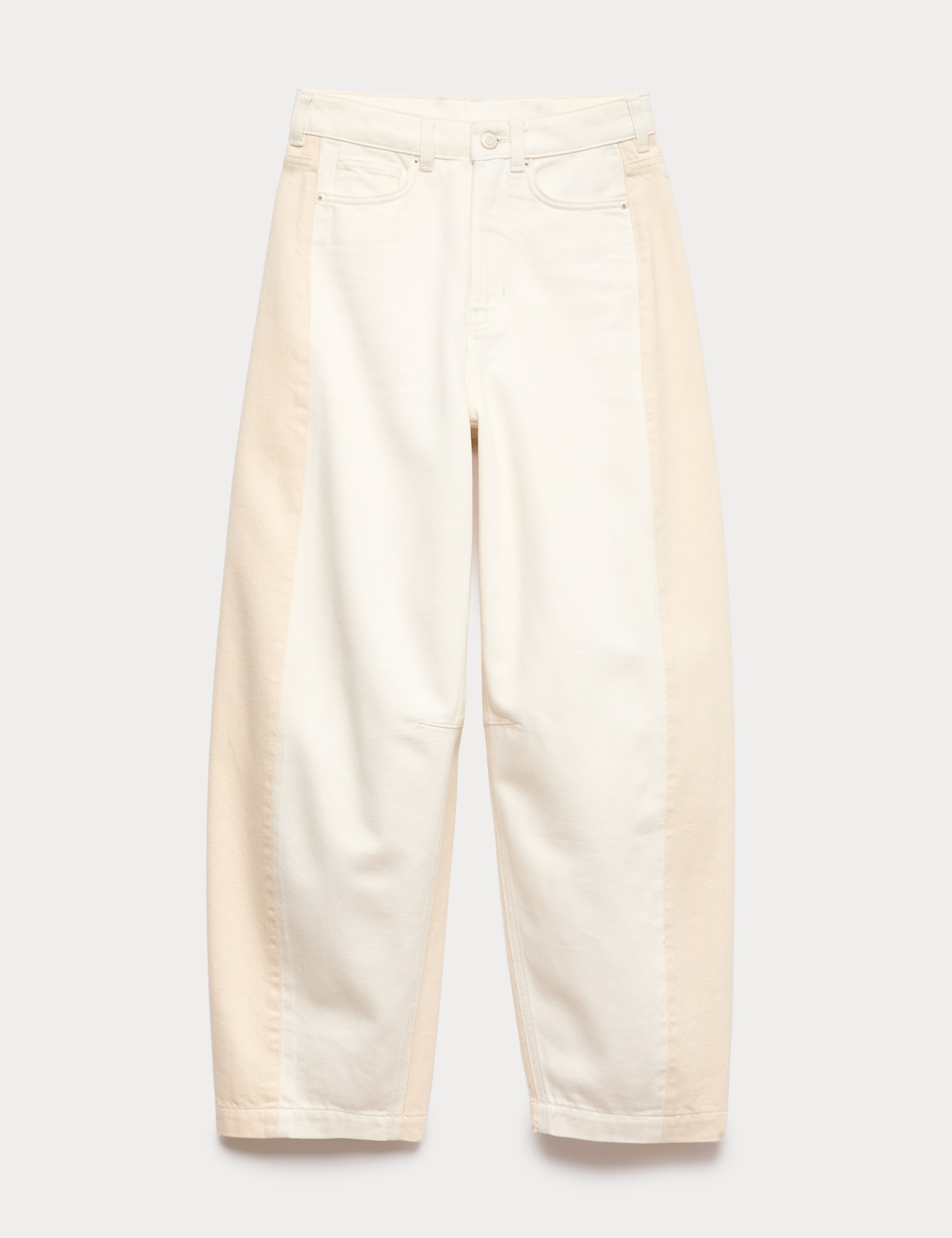 Lyocell Blend Two Tone Panel Barrel Jeans 2 of 7