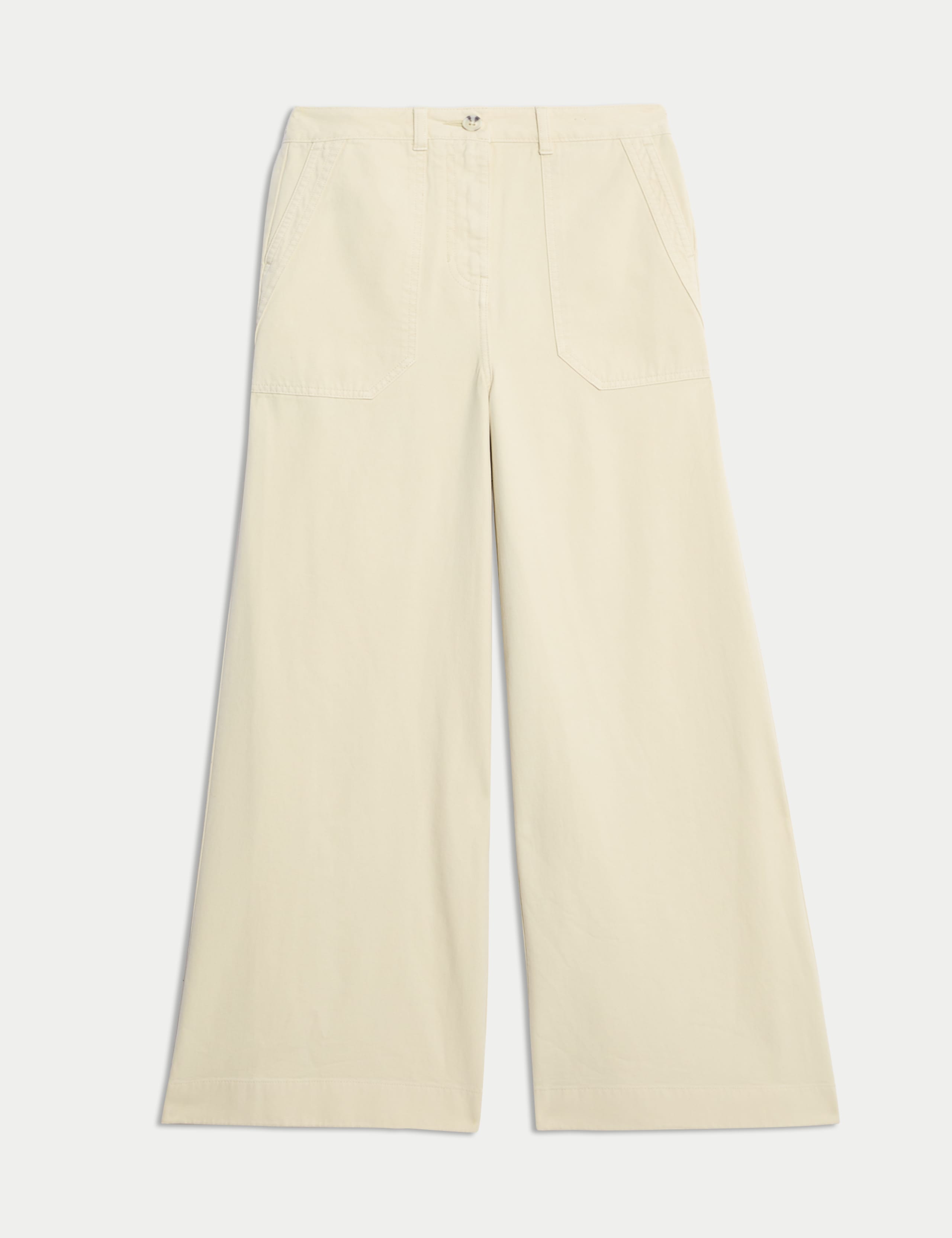 Pure Cotton Patch Pocket Wide Leg Trousers 2 of 6