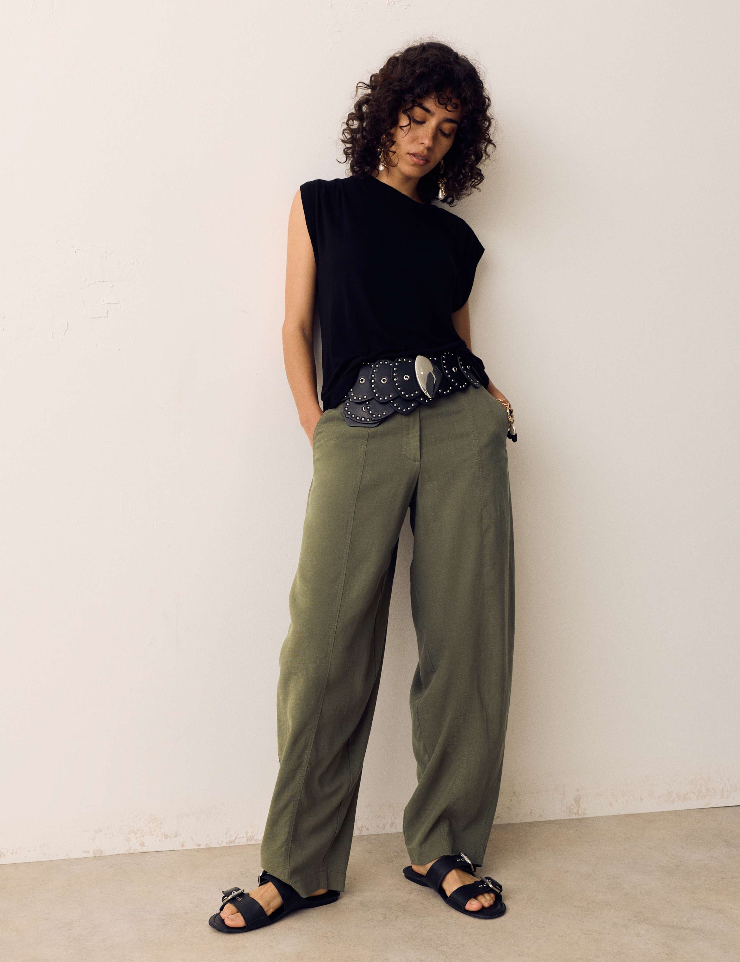 Lyocell Rich Barrel Trousers 1 of 5