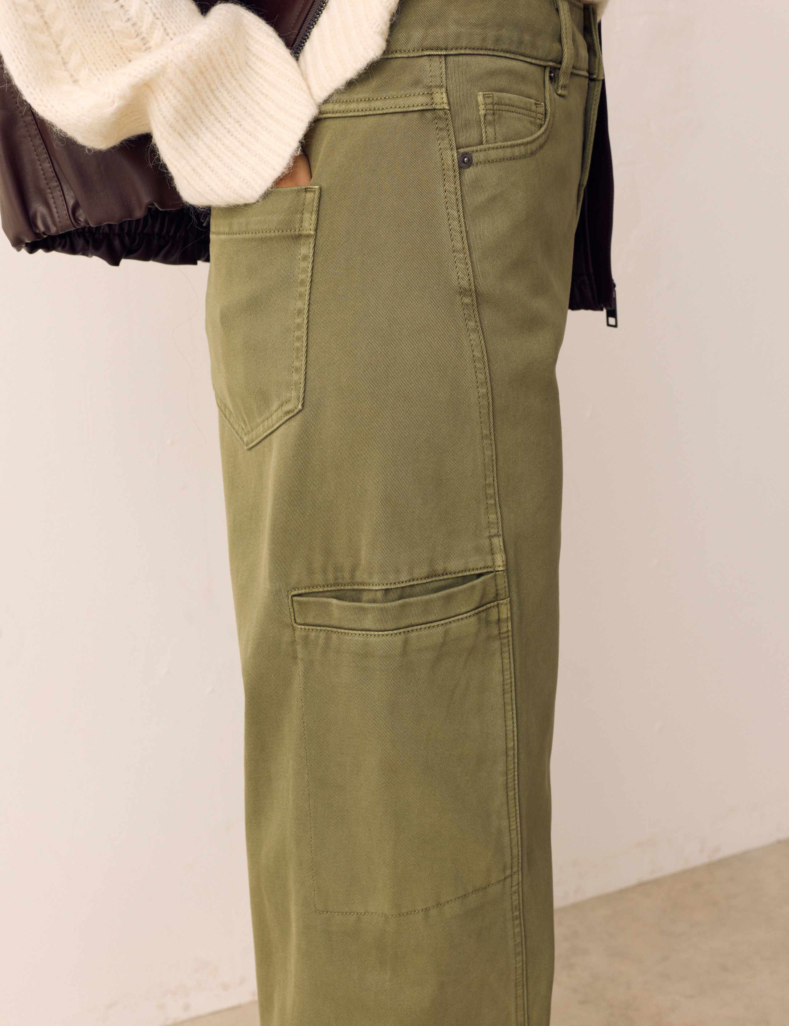Pure Cotton Cargo Straight Leg Trousers 4 of 6