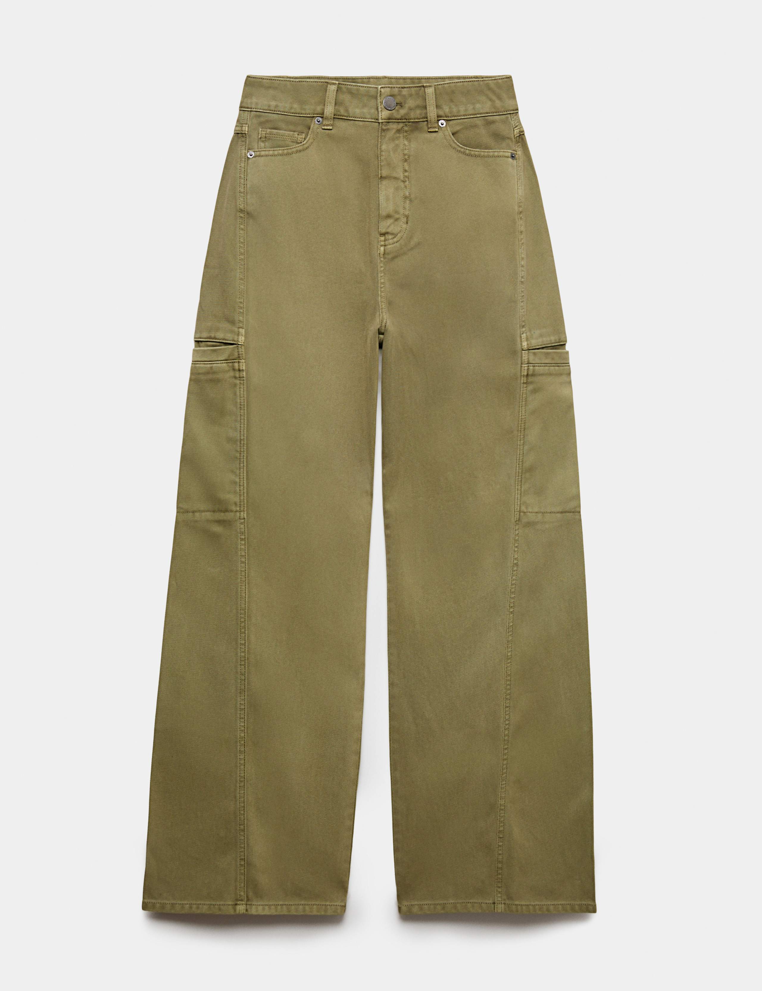 Pure Cotton Cargo Straight Leg Trousers 2 of 6