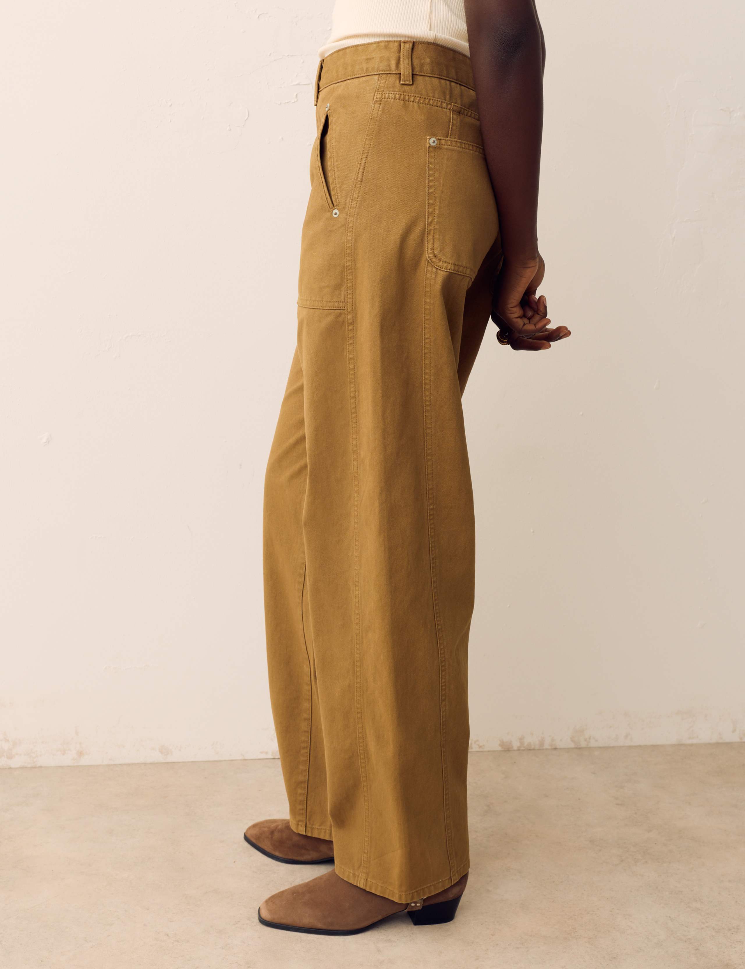 Pure Cotton Tapered Utility Trousers 3 of 6