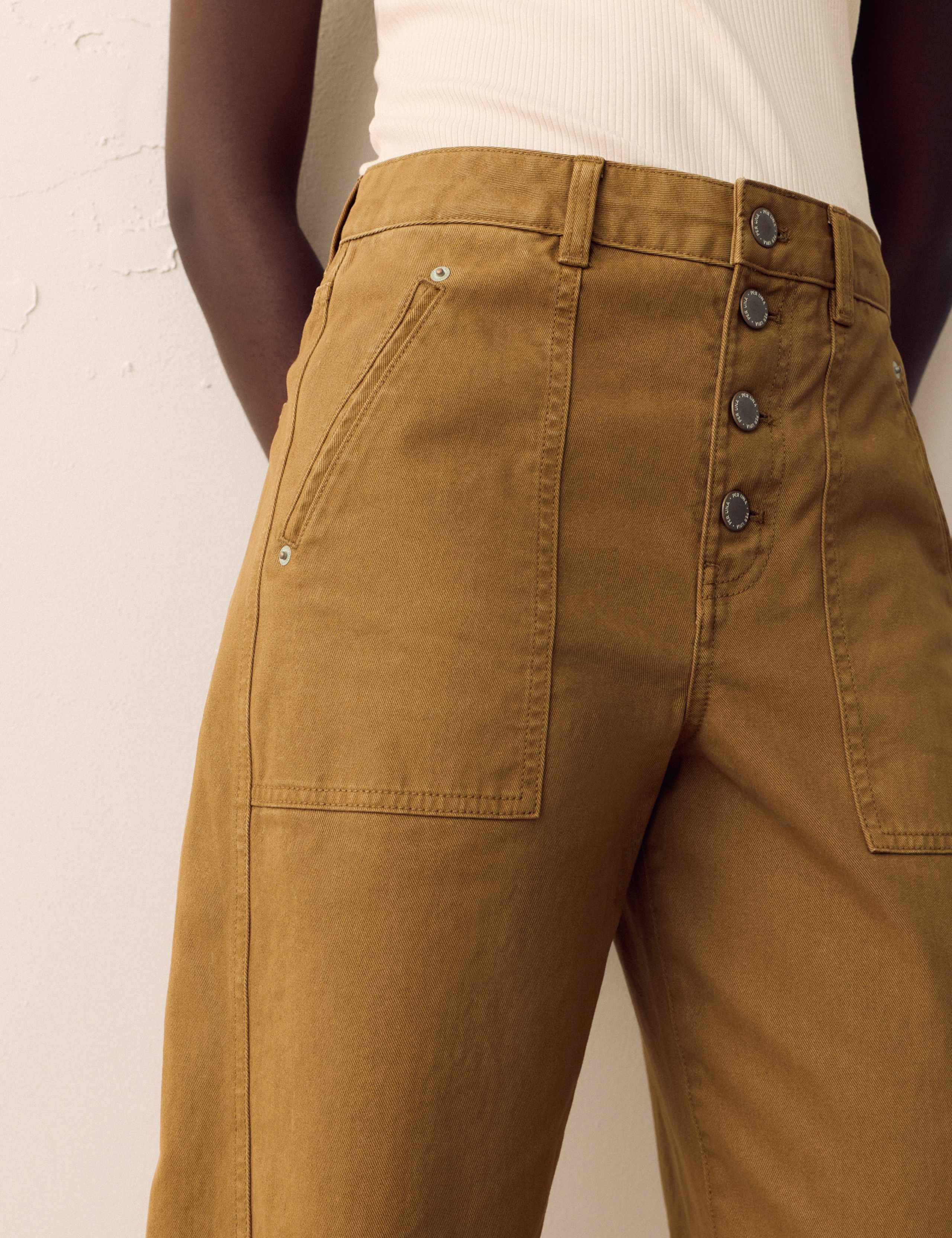 Pure Cotton Tapered Utility Trousers 5 of 6