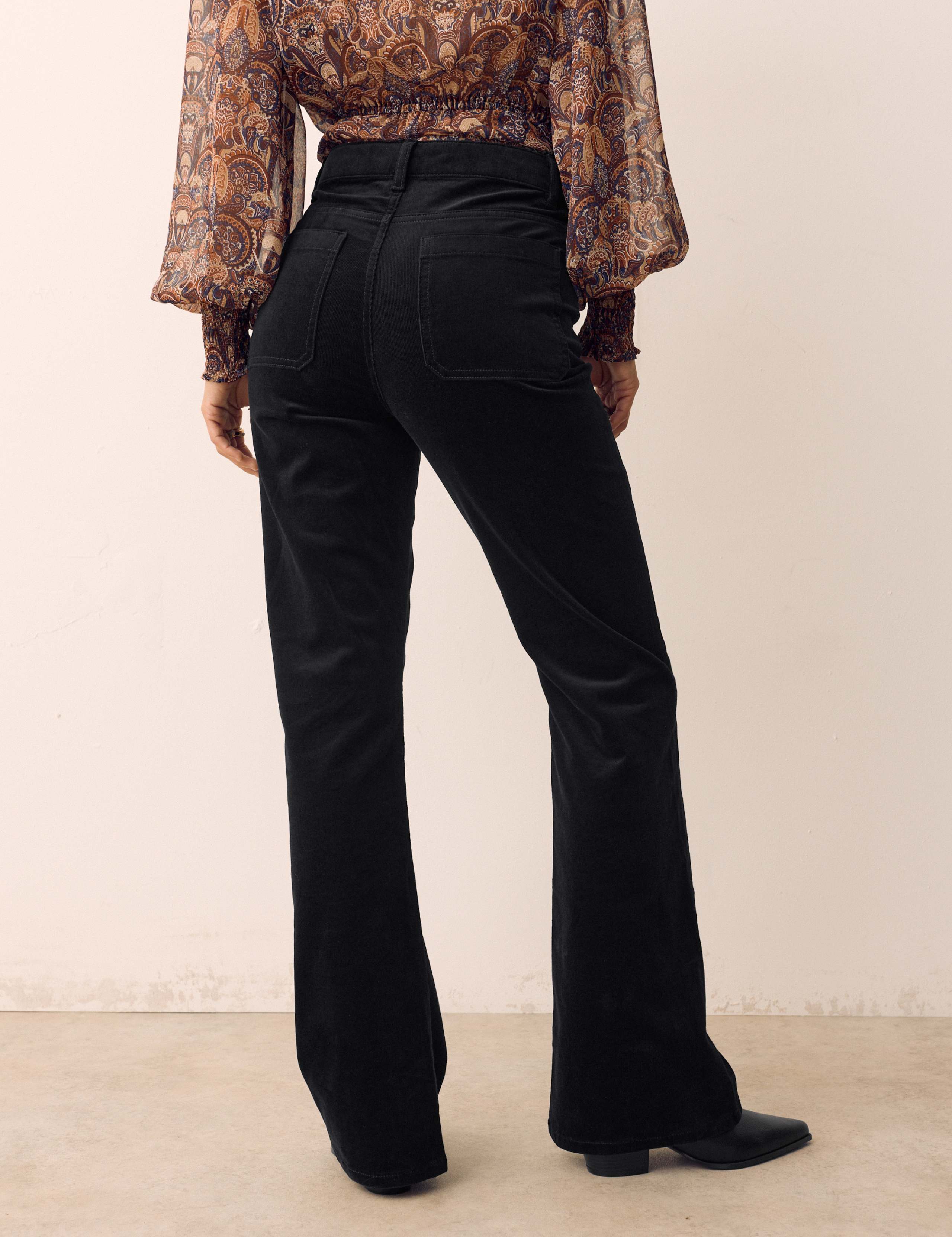 Cotton Rich Pintuck Flared Corduroy Trousers 4 of 6