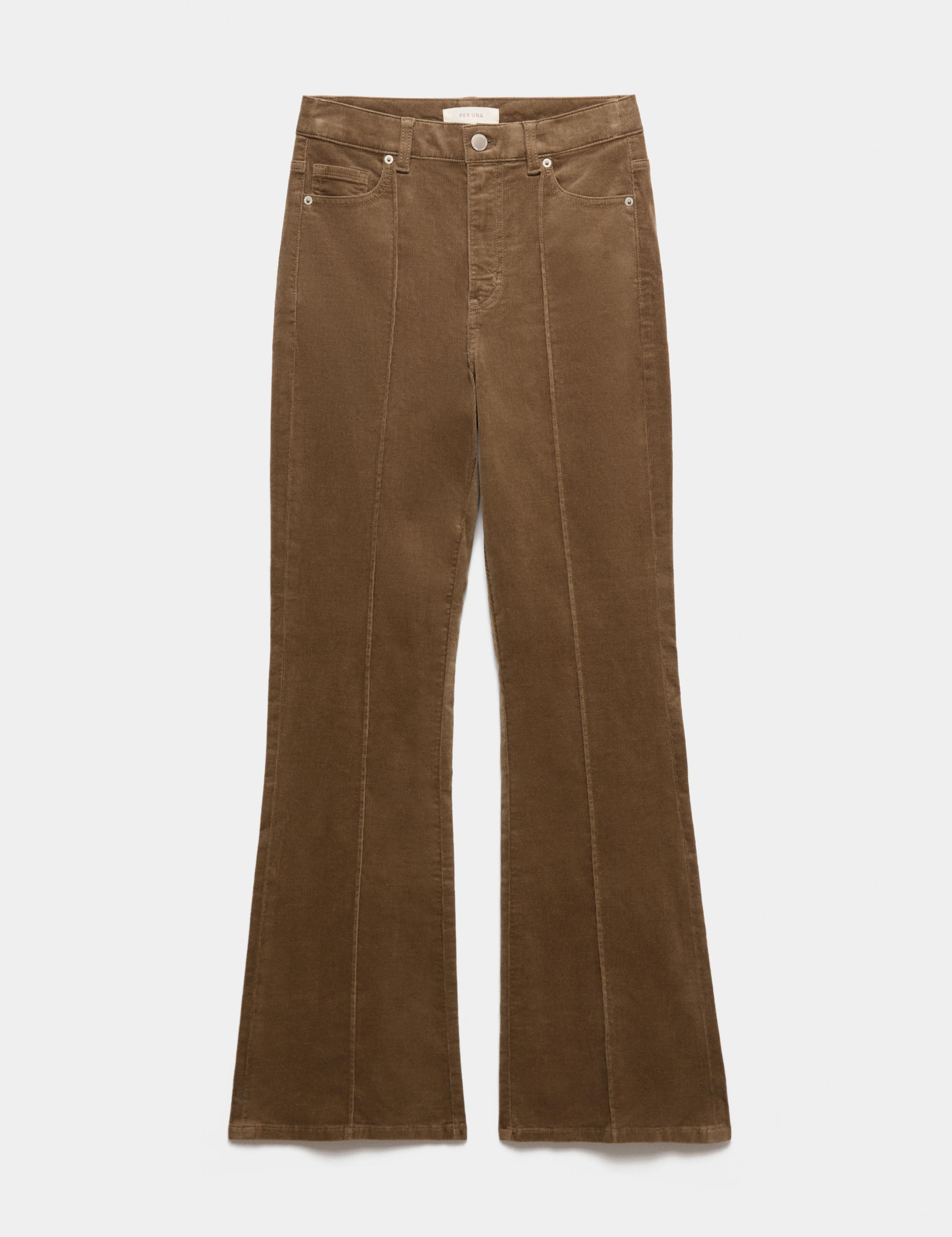 Cotton Rich Cord Pintuck Flared Jeans 2 of 5