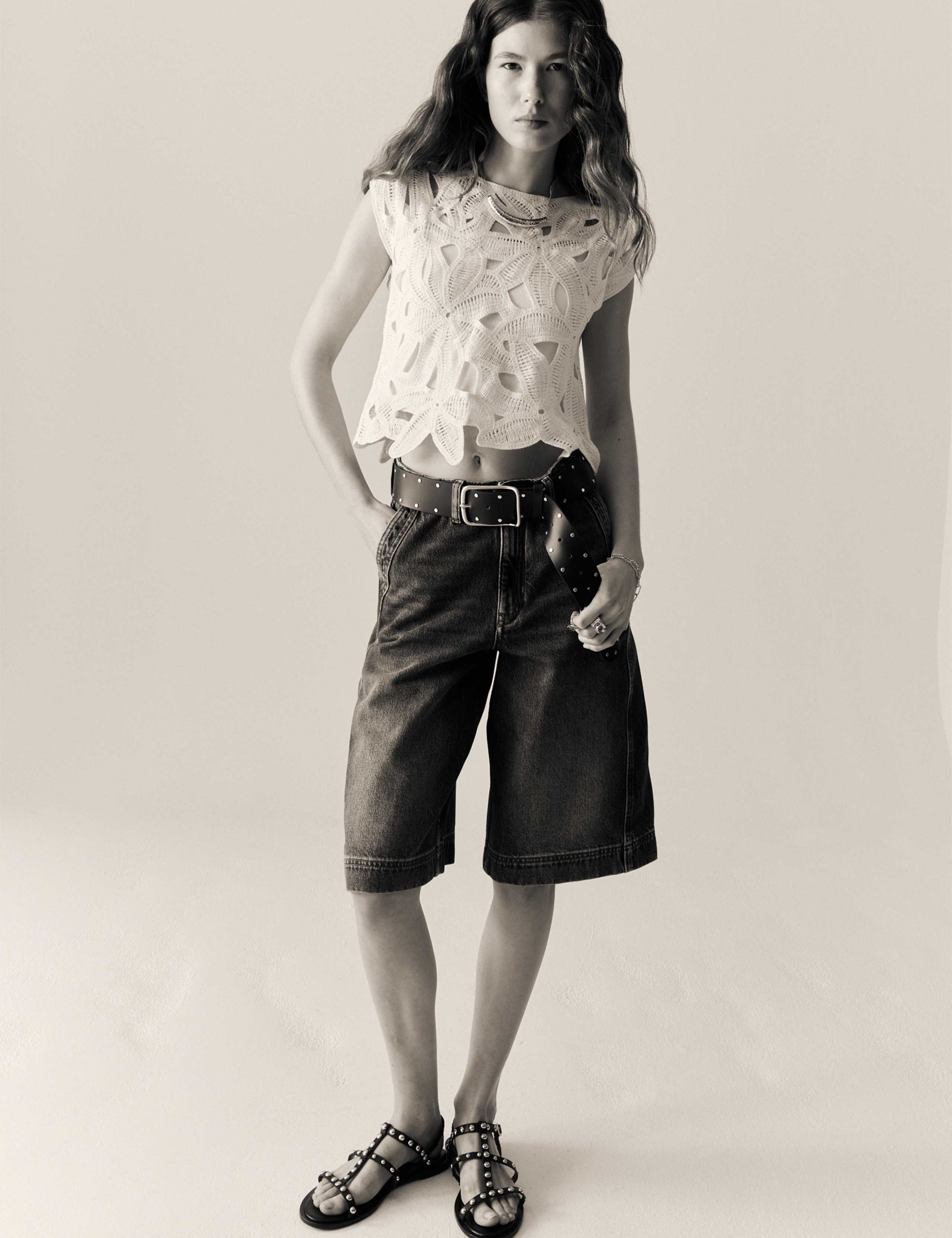 Denim High Waisted Bermuda Shorts 3 of 5