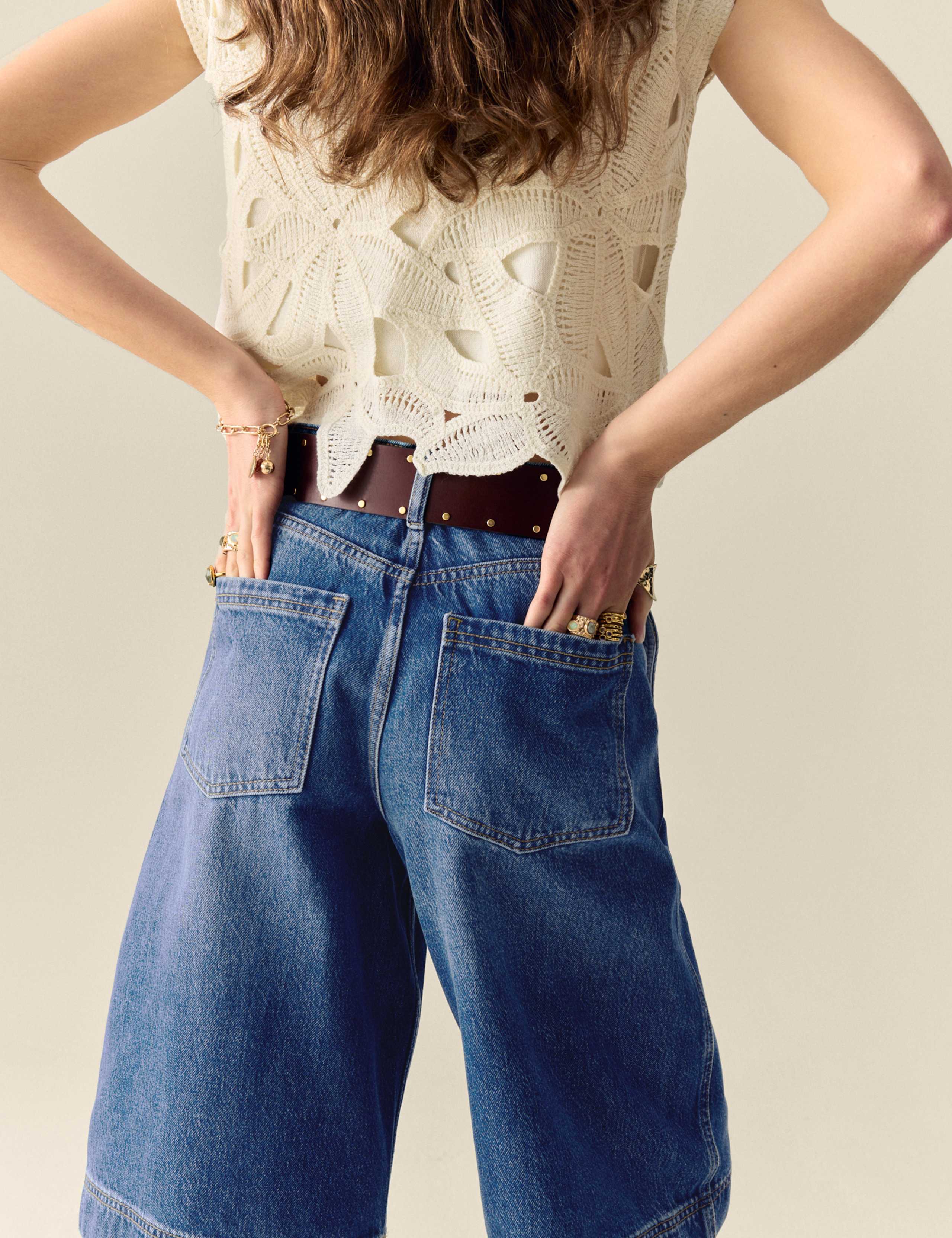 Denim High Waisted Bermuda Shorts 4 of 5