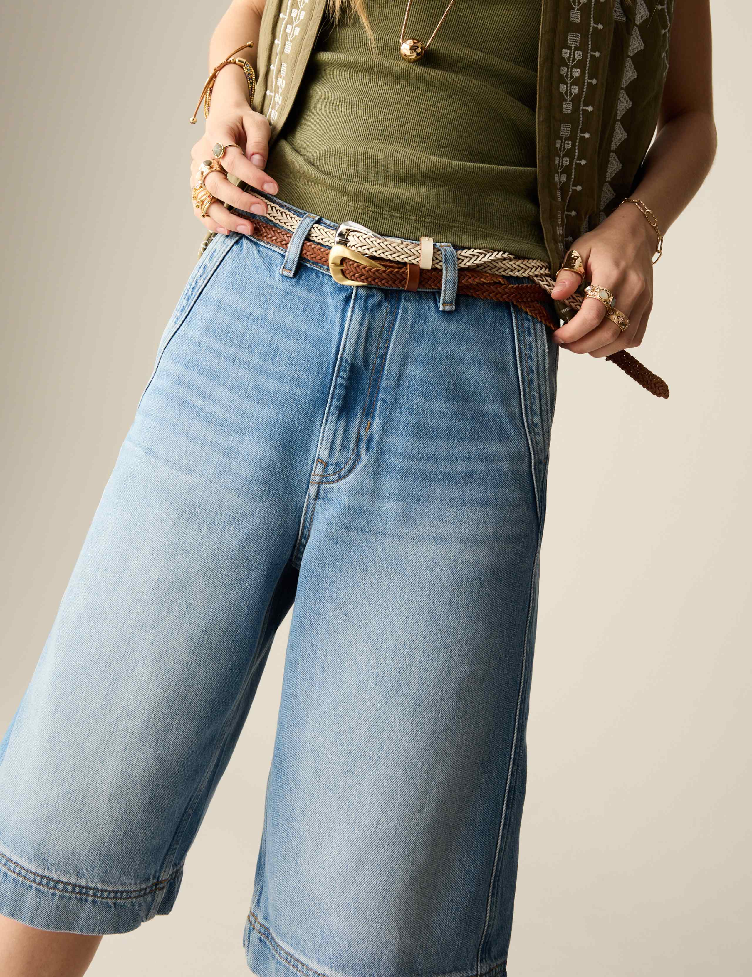 Denim High Waisted Bermuda Shorts 4 of 5