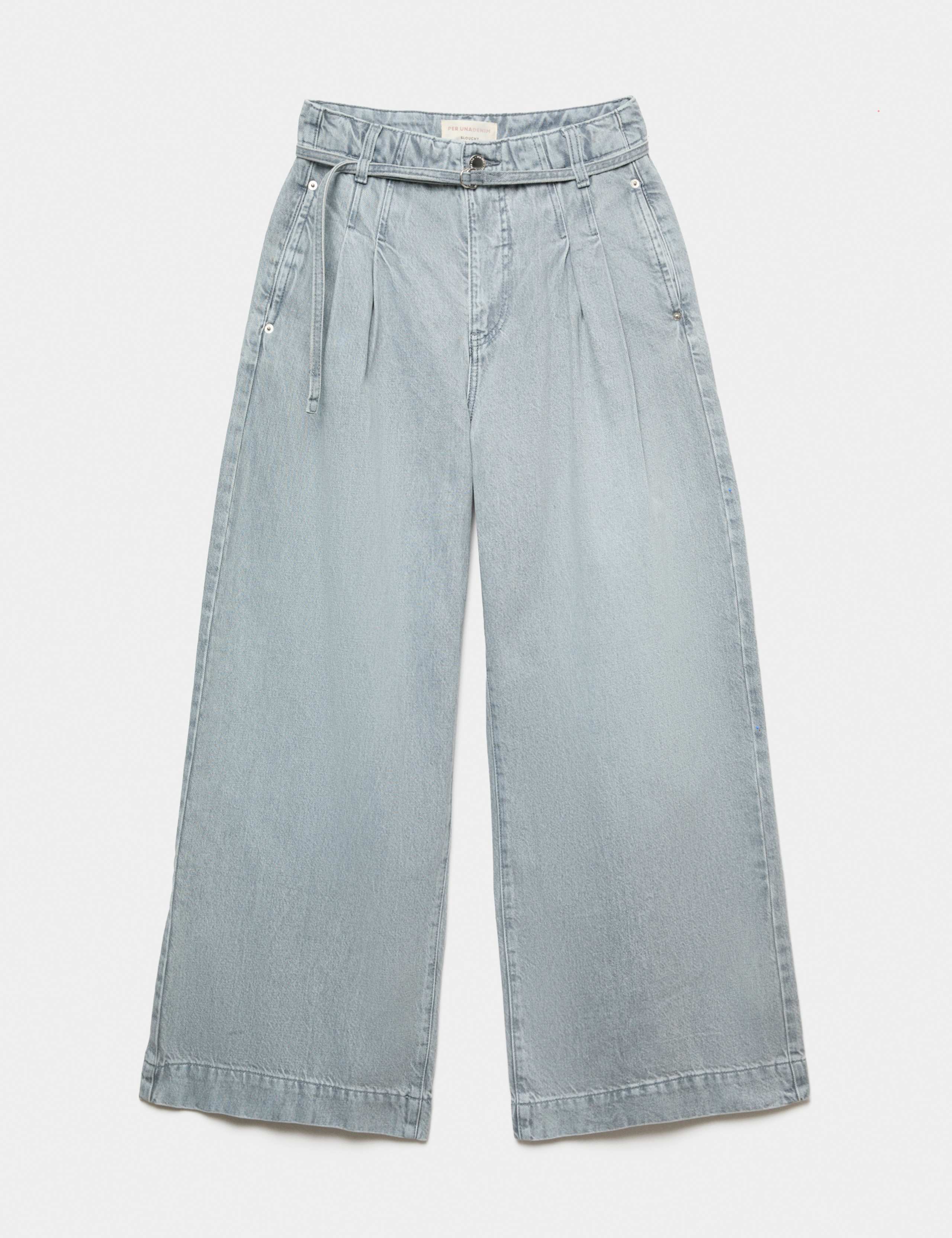 High Waisted Belted Slouchy Wide Leg Jeans 1 of 1