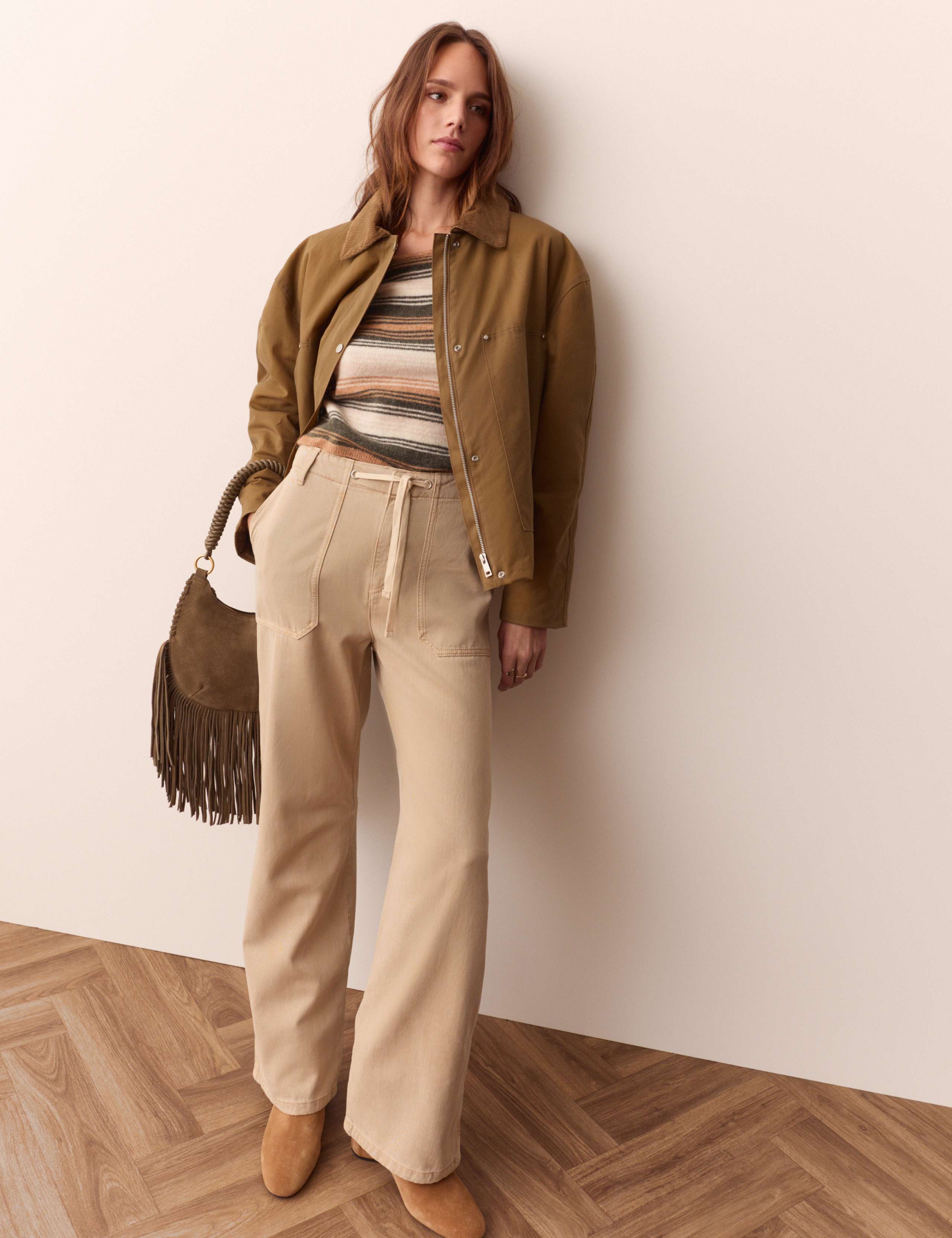 Lyocell Rich Drawstring Straight Leg Trousers 6 of 6