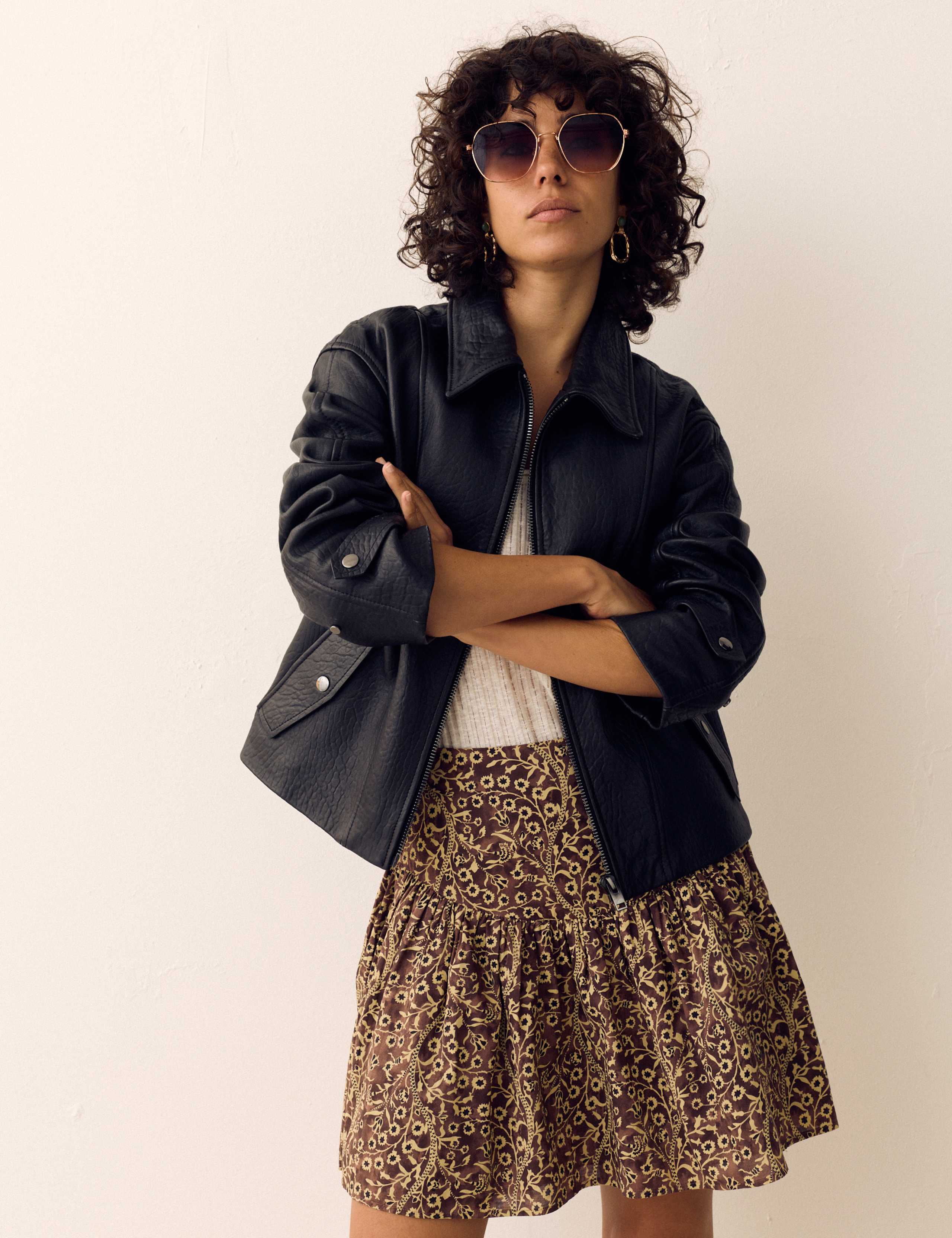 Pure Cotton Printed Floral Mini Skirt 1 of 6
