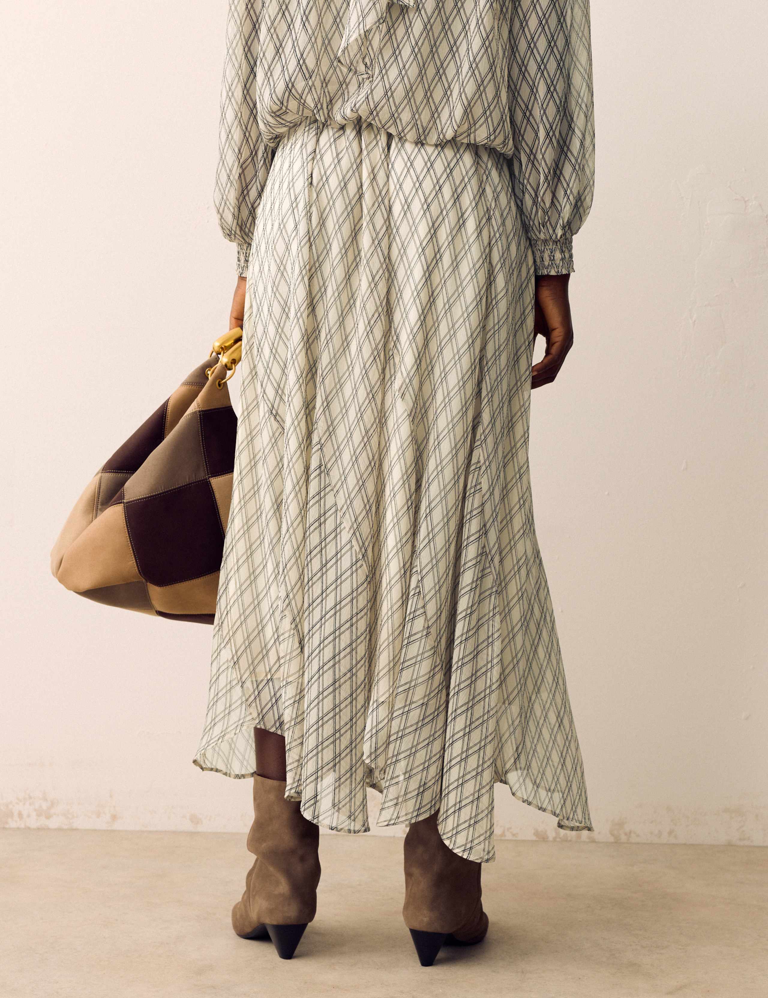 Checked Maxi A-Line skirt 4 of 5