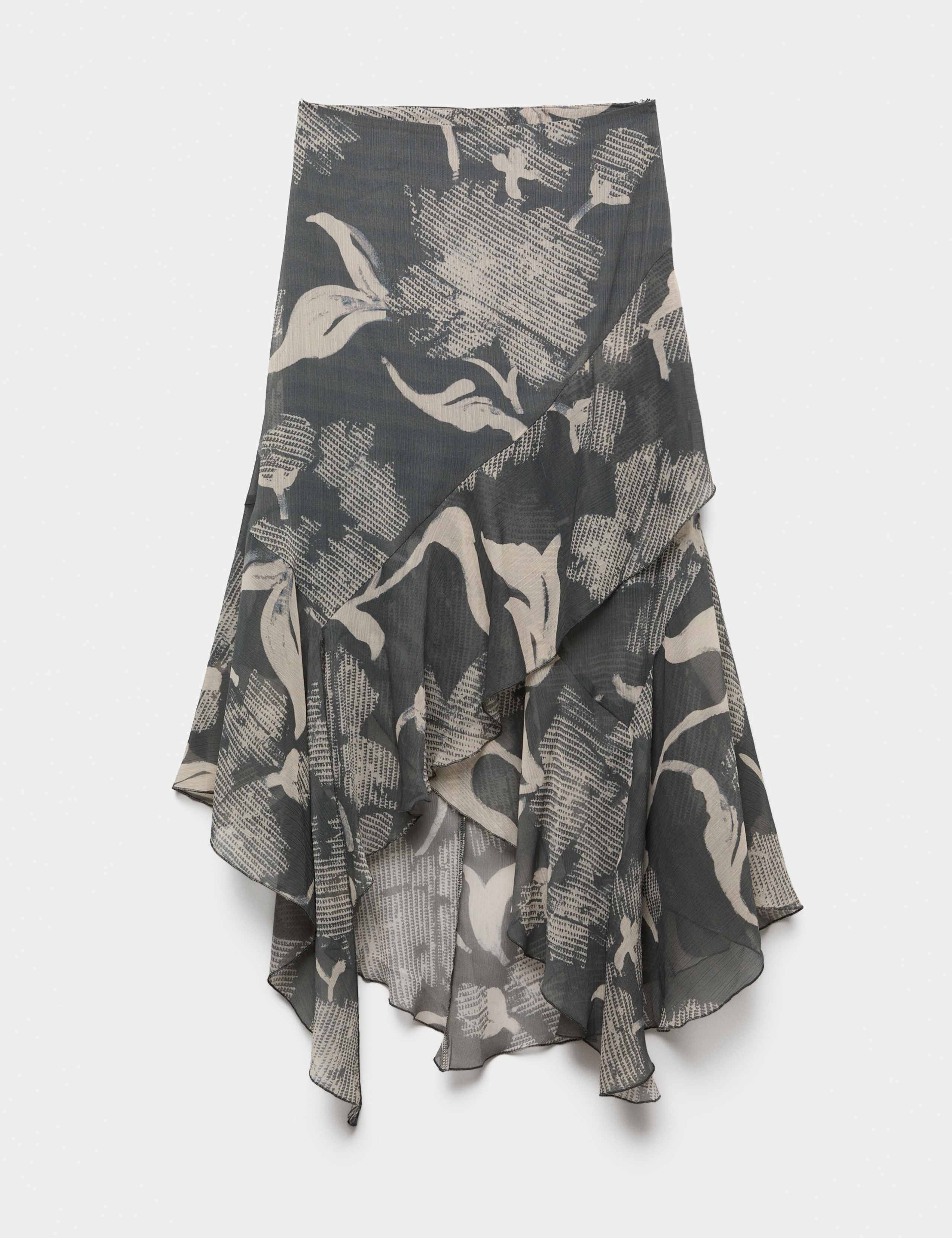 Printed Ruffle Midi Skirt 2 of 4