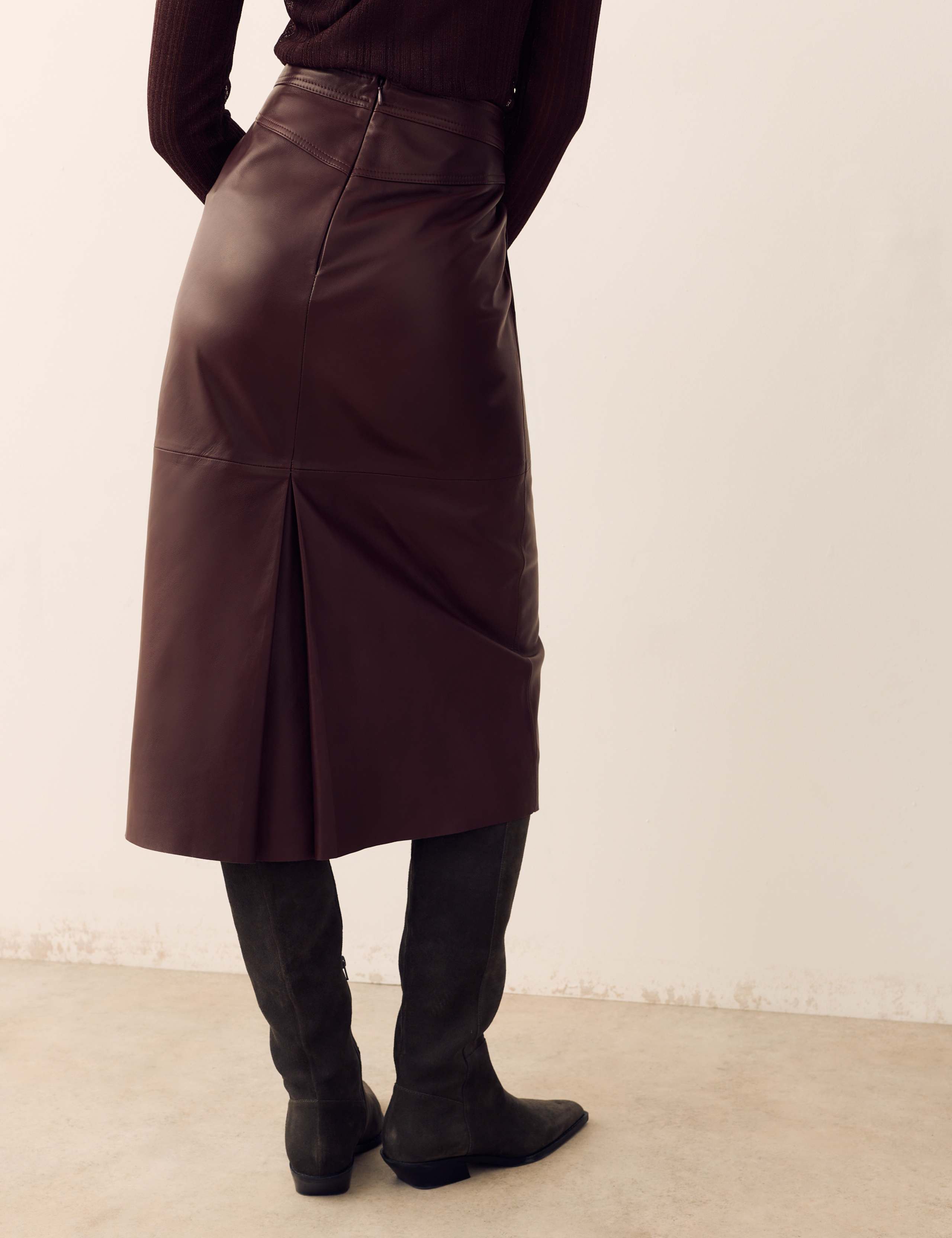 Leather Panelled Midi Column Skirt 5 of 6