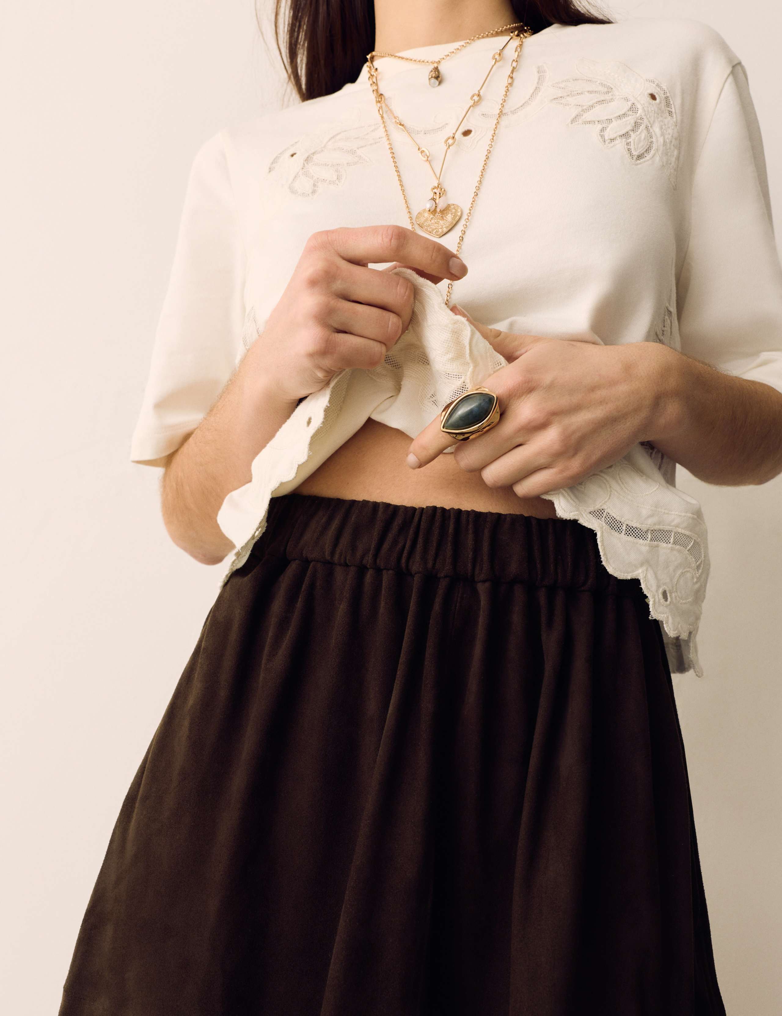 Suede Pleated Midi Skirt 3 of 5