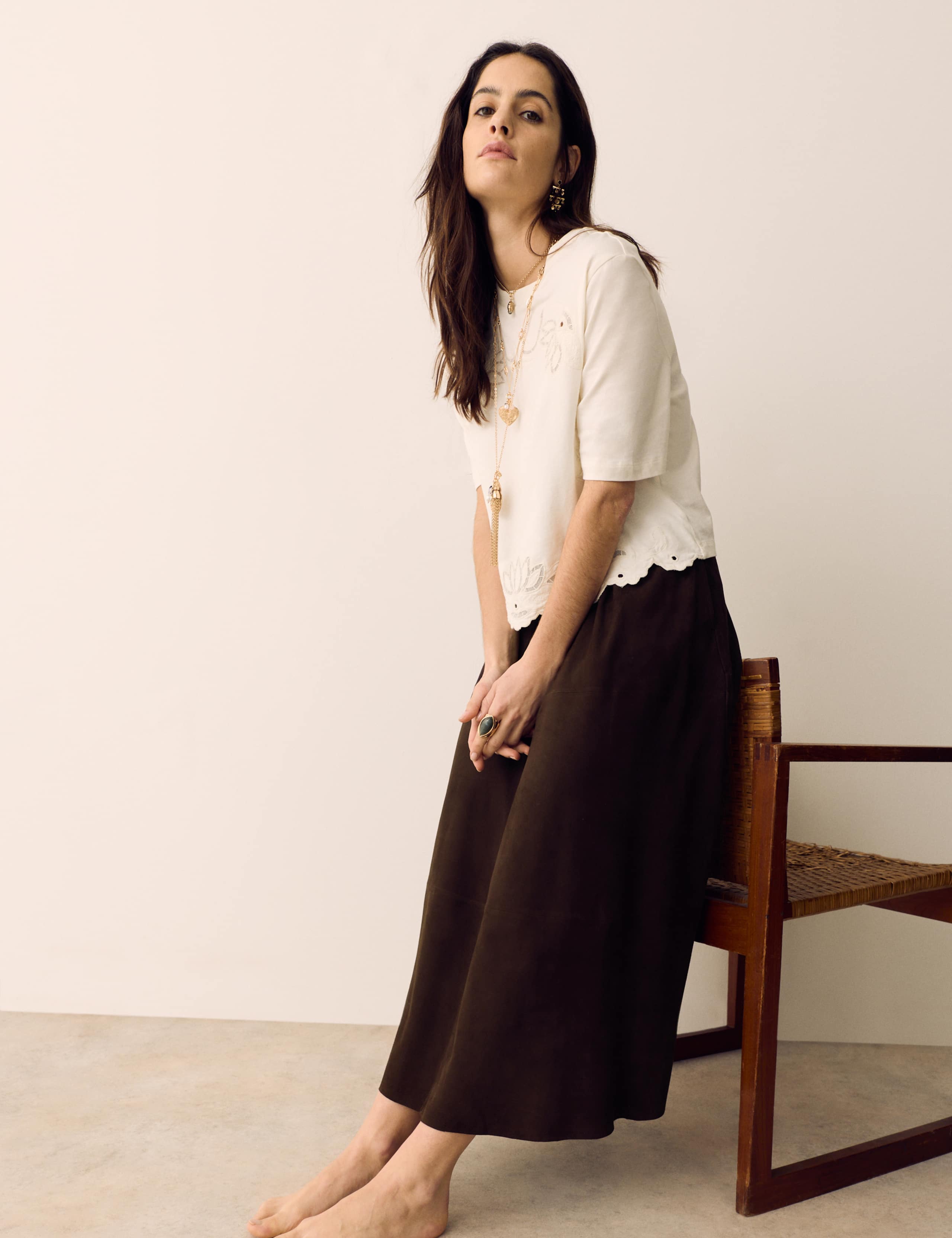 Suede Pleated Midi Skirt 5 of 5