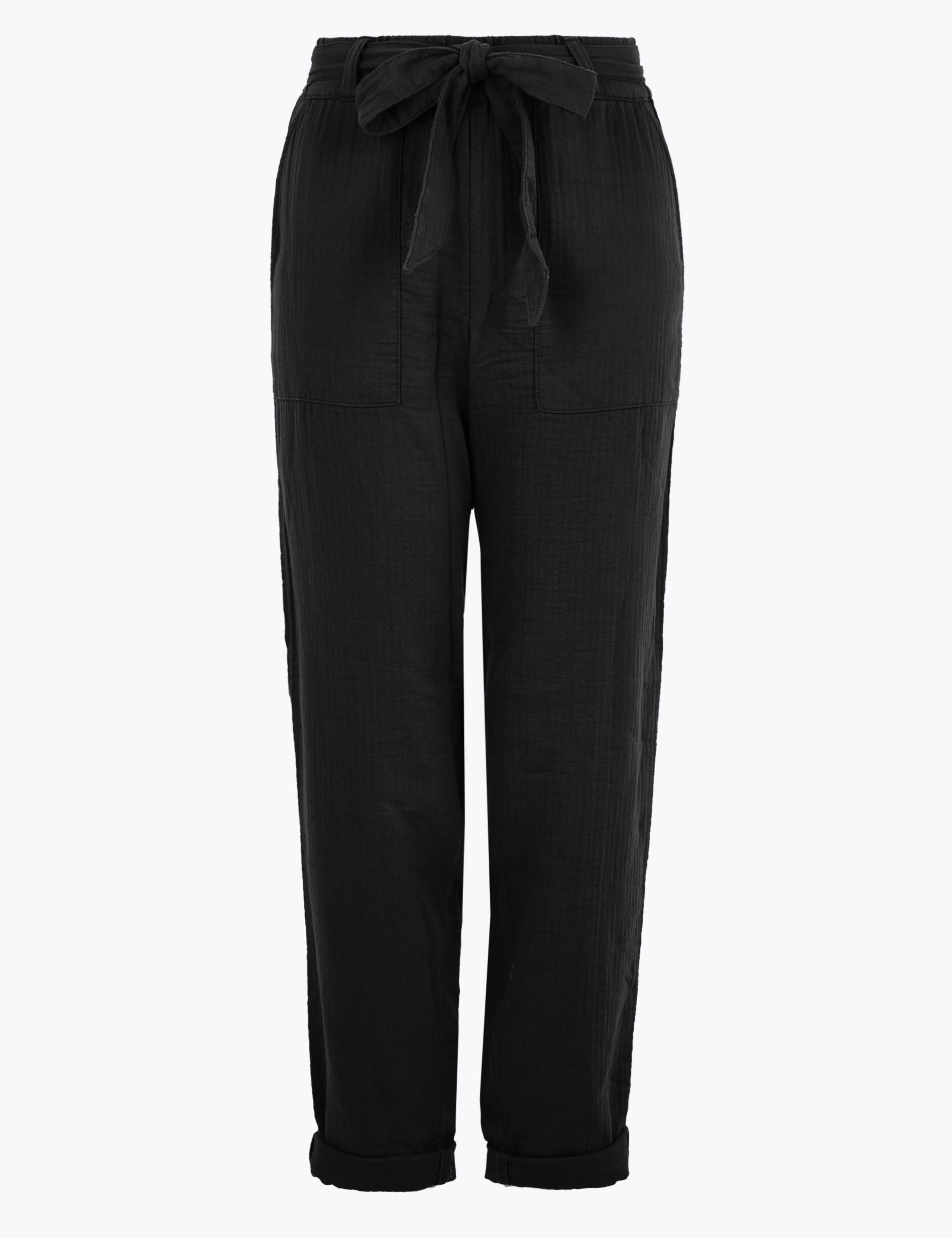 Pure Cotton Tapered Ankle Grazer Trousers 2 of 6