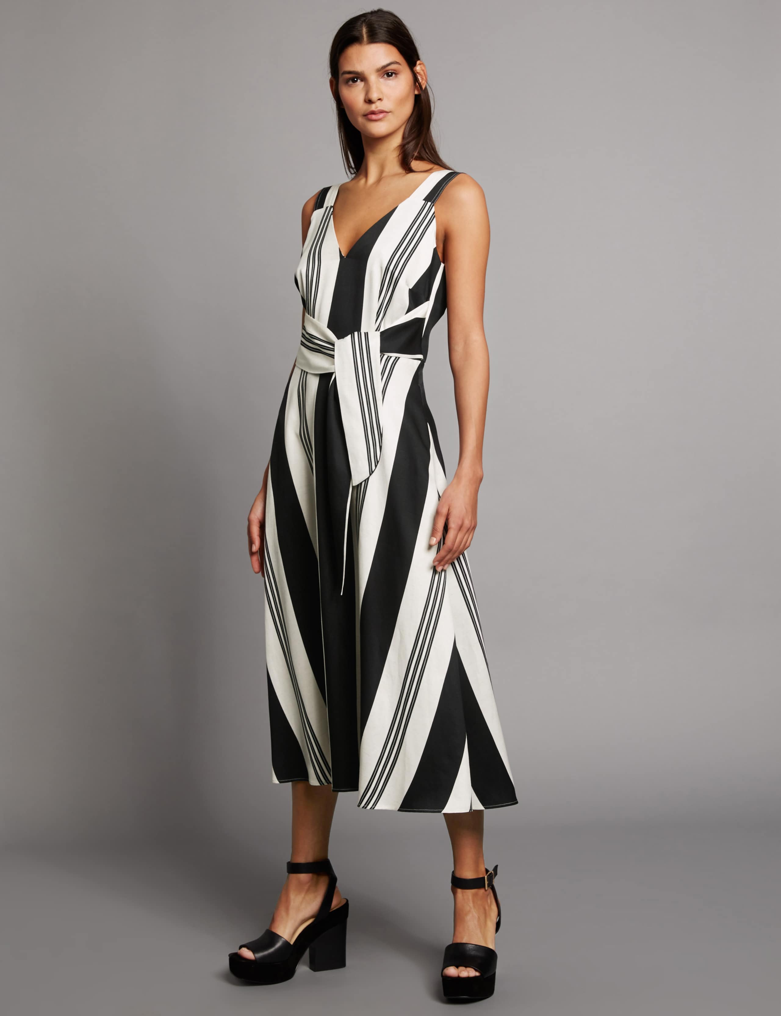 Striped Tie Detail Shift Midi Dress 1 of 5
