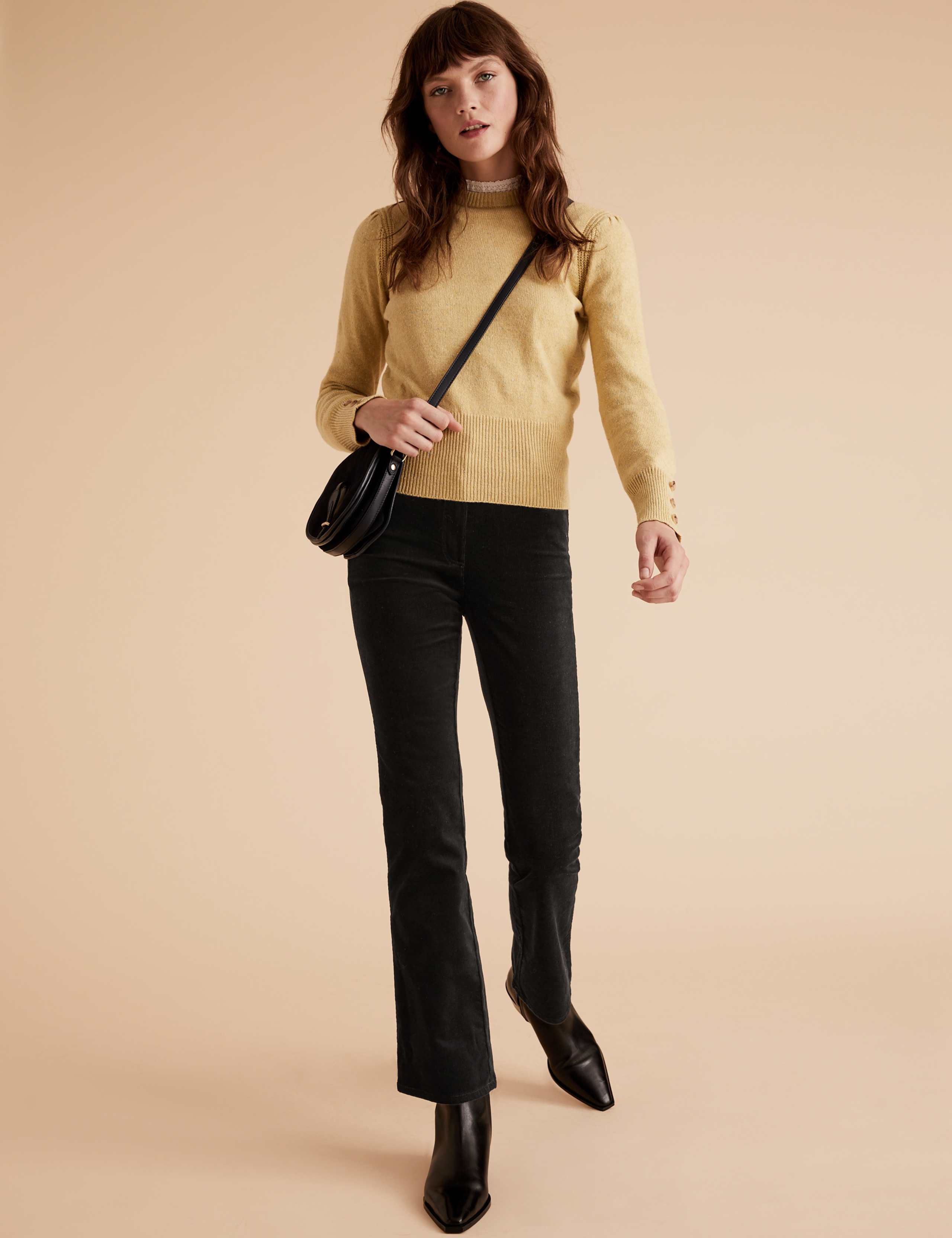 Corduroy Slim Fit Flare Trousers 1 of 5