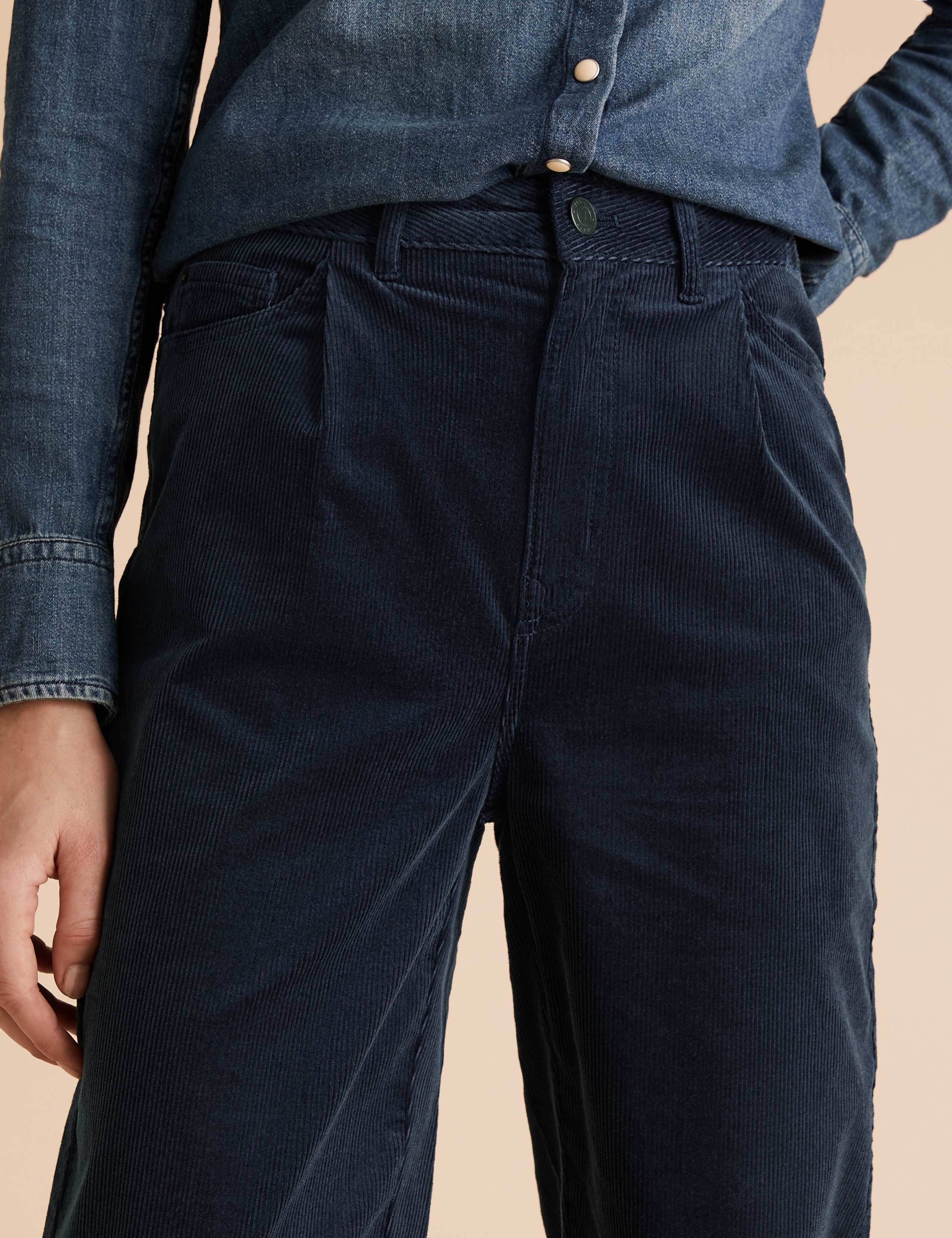 Cotton Rich Corduroy Ankle Grazer Trousers 3 of 5