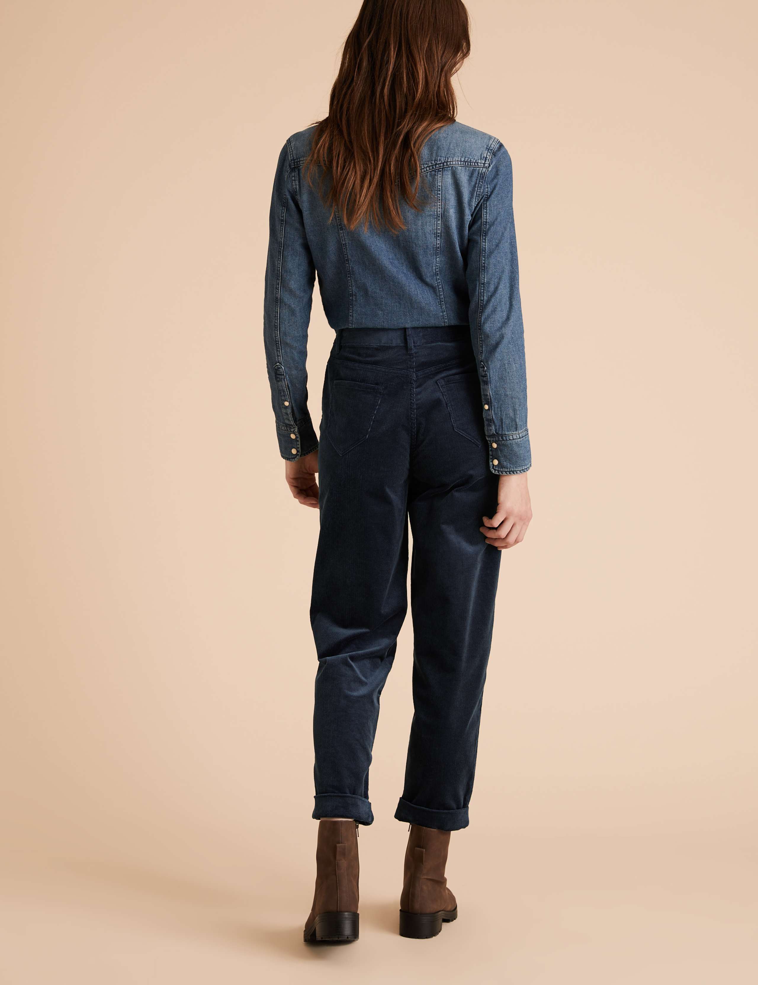 Cotton Rich Corduroy Ankle Grazer Trousers 5 of 5