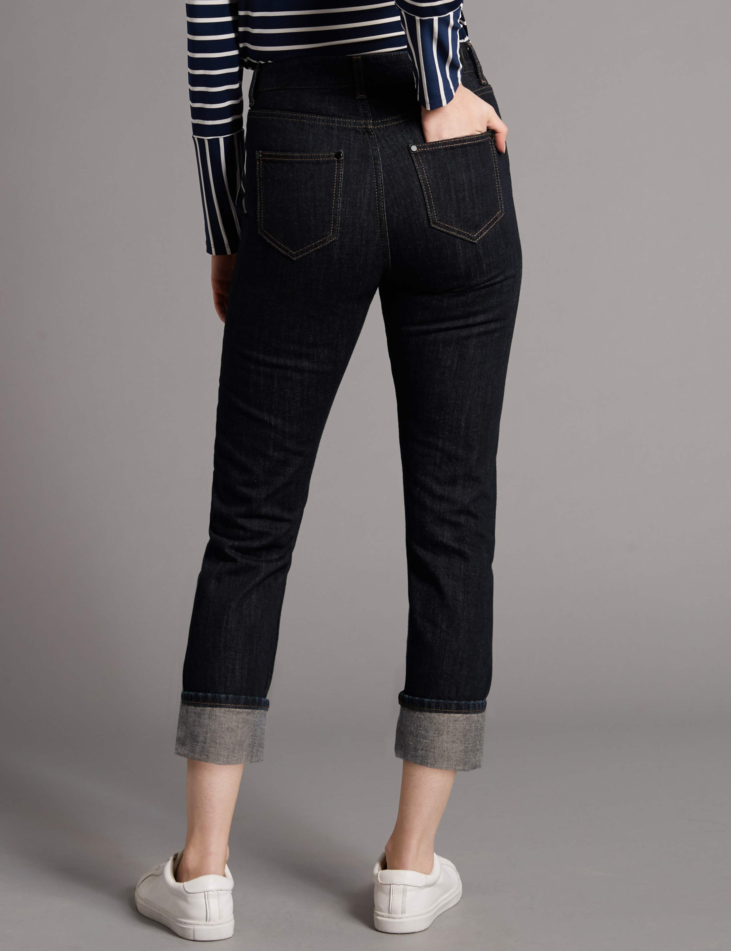 Selvedge High Waist Girlfriend Jeans 4 of 6