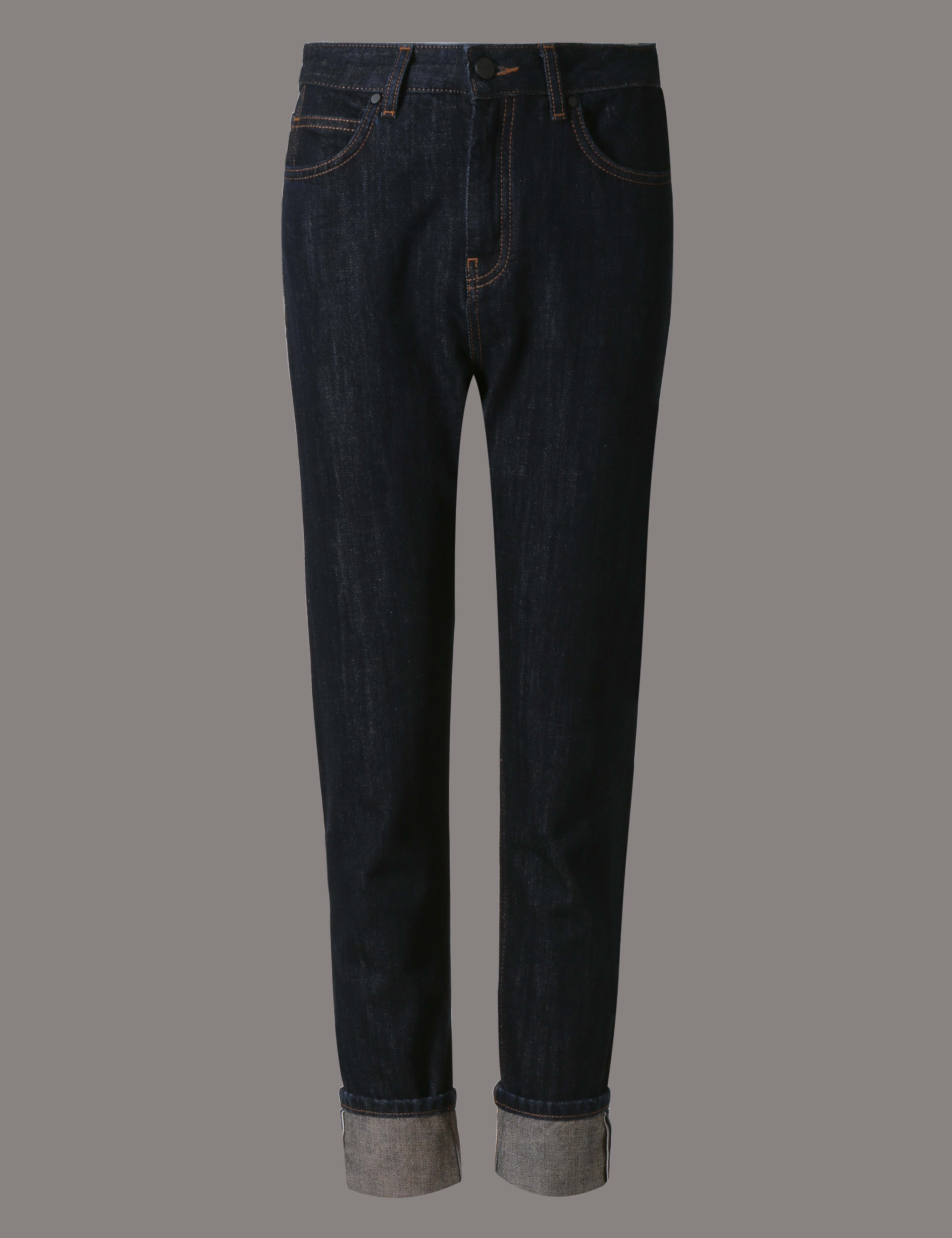 Selvedge High Waist Girlfriend Jeans 2 of 6