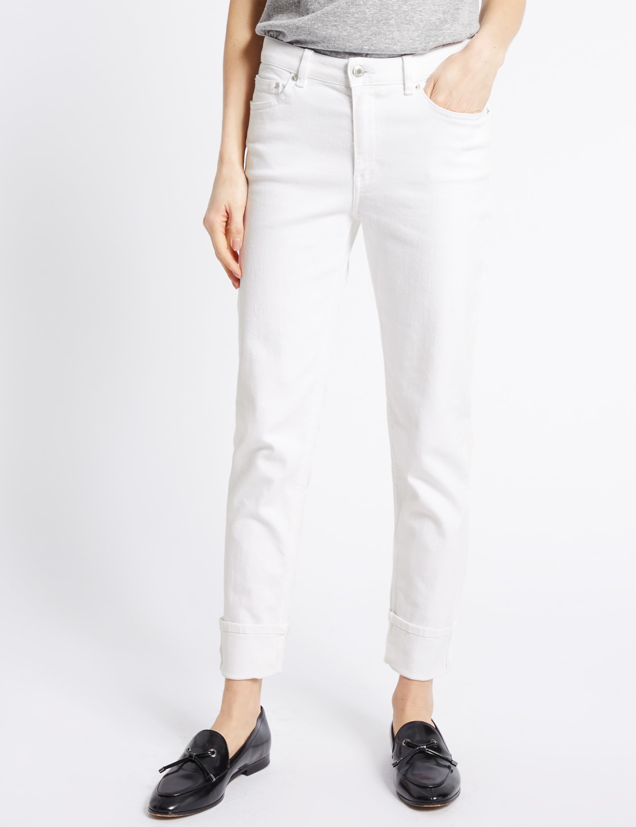 Turn Up Mid Rise Slim Leg Jeans 3 of 6