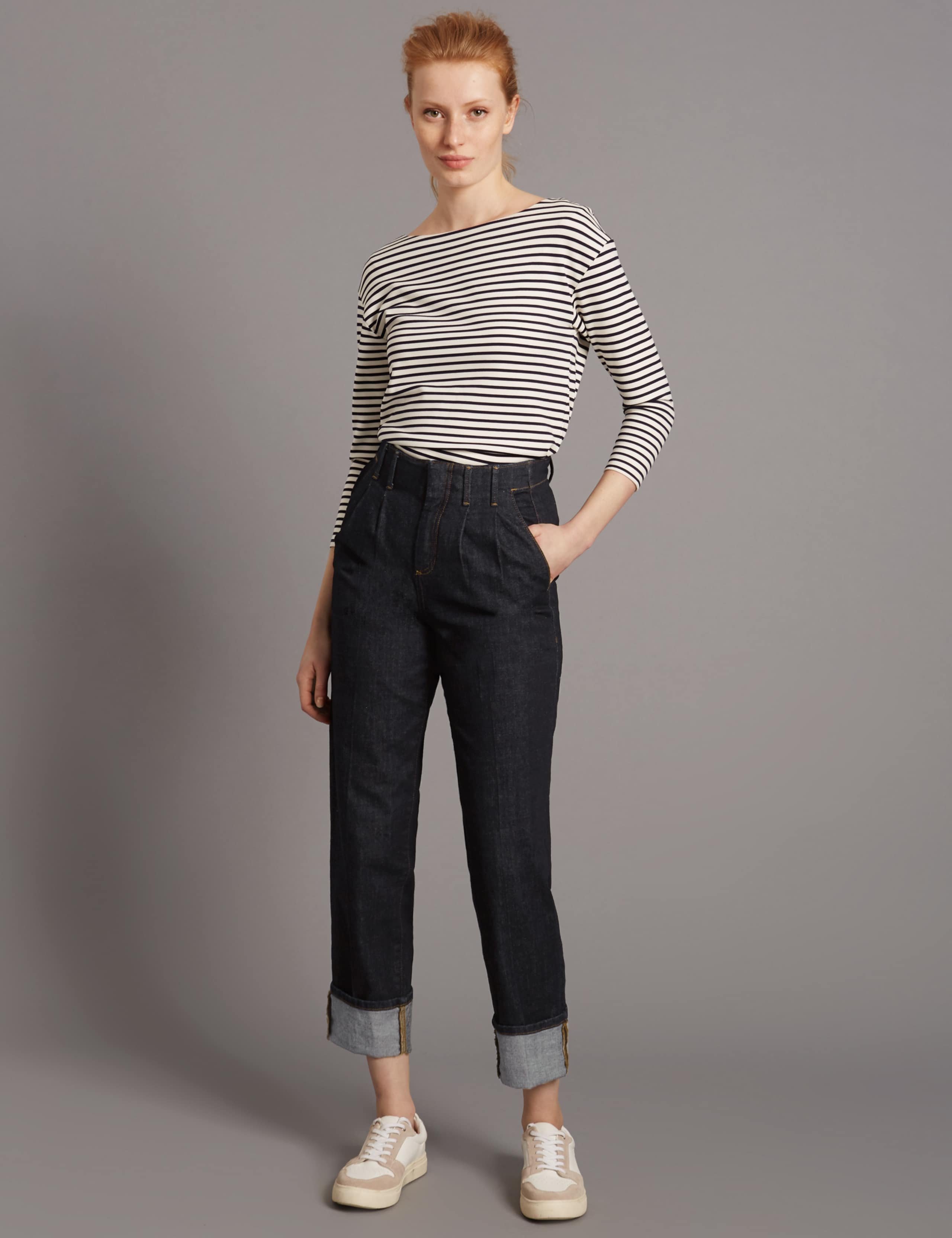 Smart Turn Up Mid Rise Straight Jeans 1 of 6