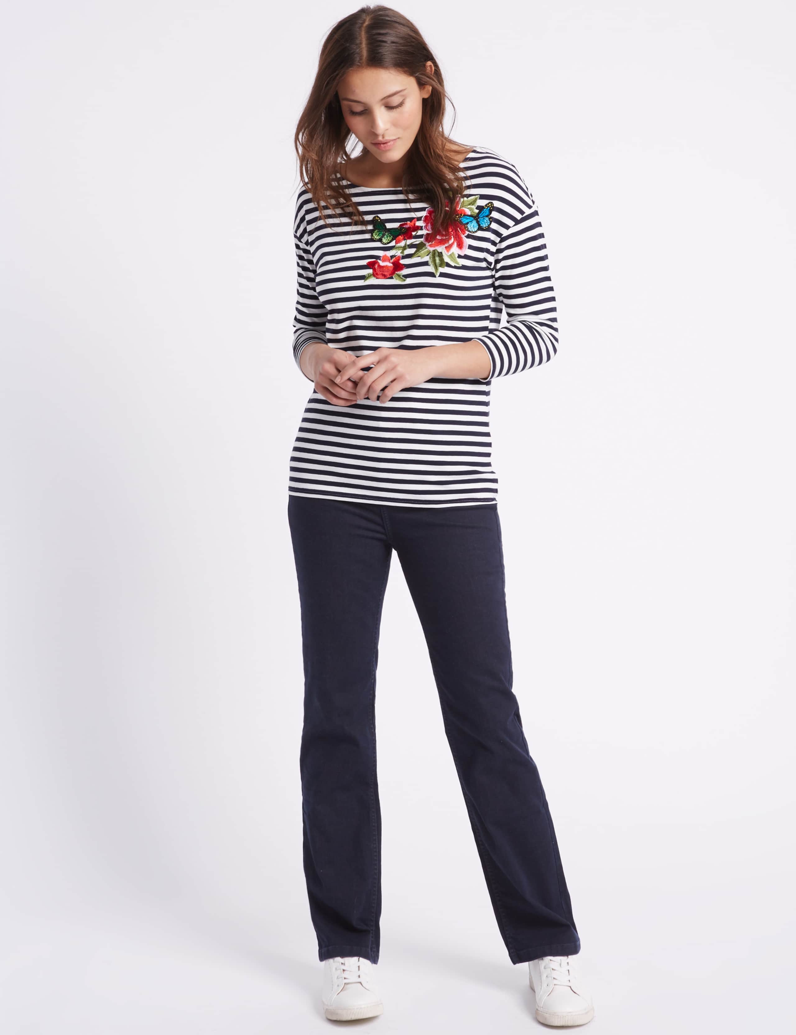 Rivet Detail High Waist Straight Leg Jeans 1 of 7