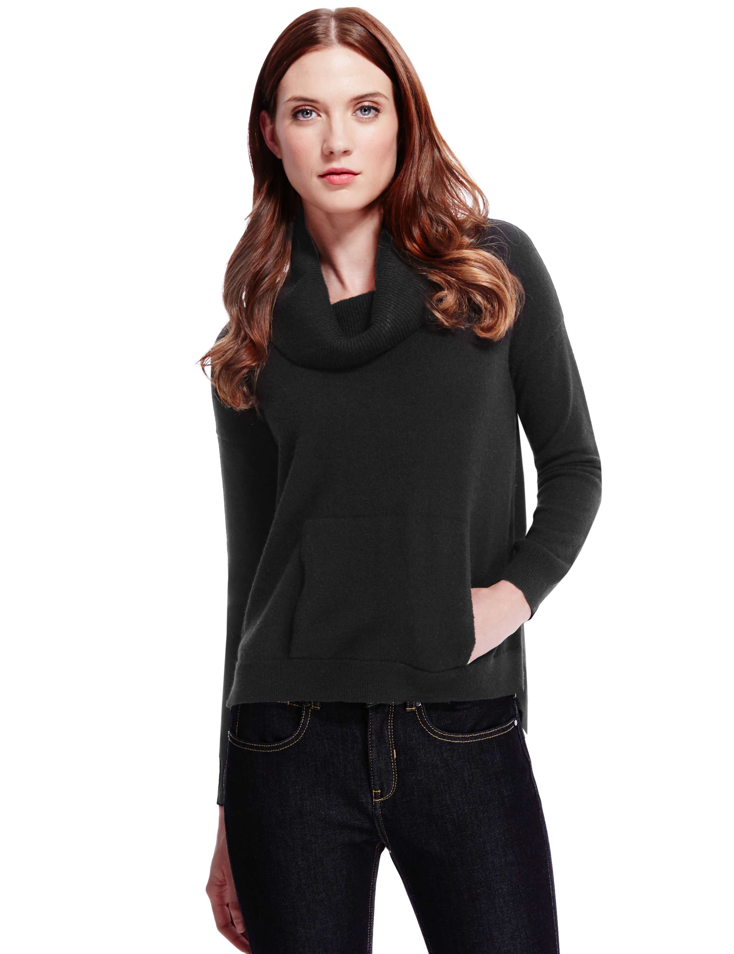 Cashmere Cowl Neck Jumper with Silk 1 of 4
