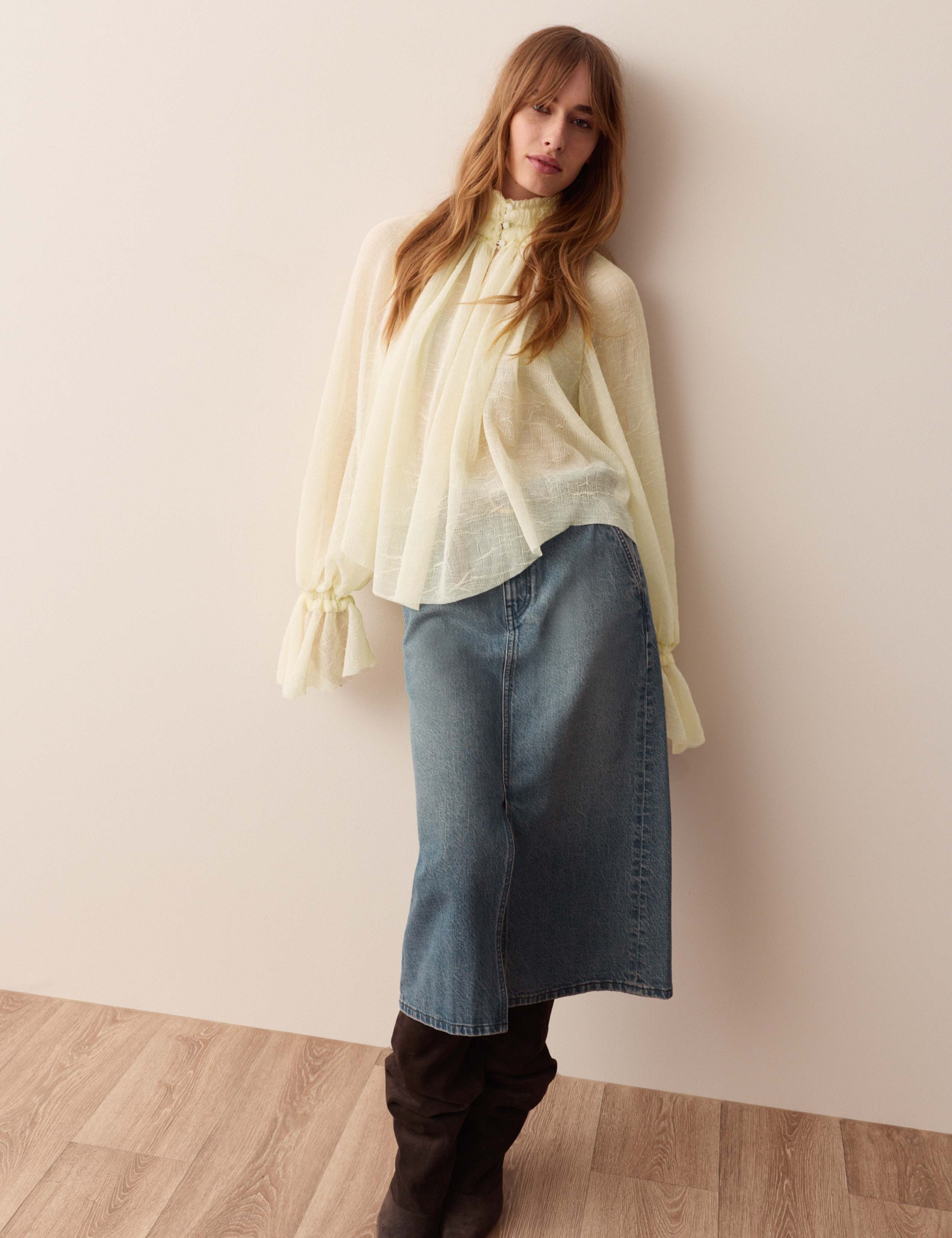 Pleat Gathered High Neck Blouse 5 of 6