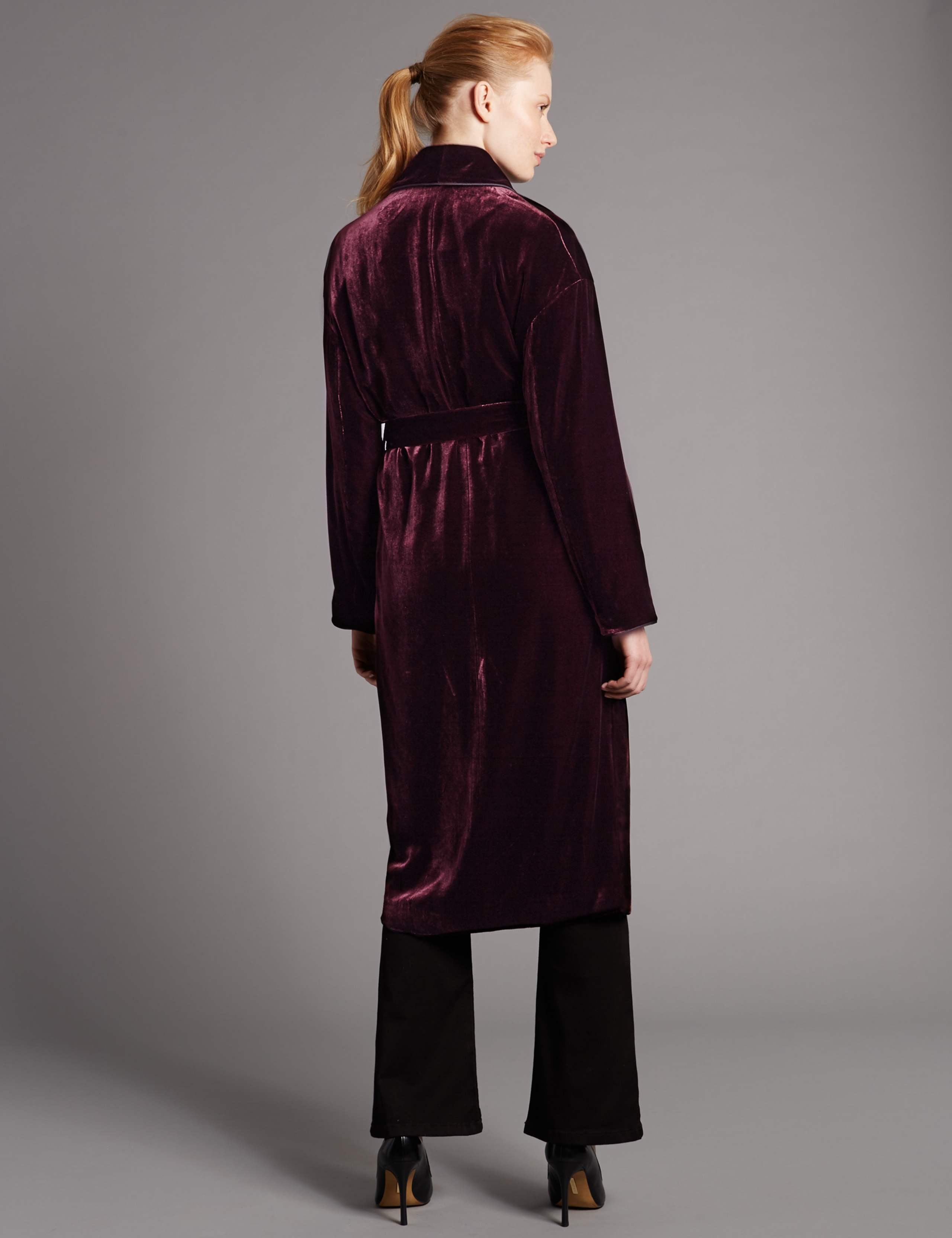 Velvet Belted 2 Pocket Coat 3 of 4
