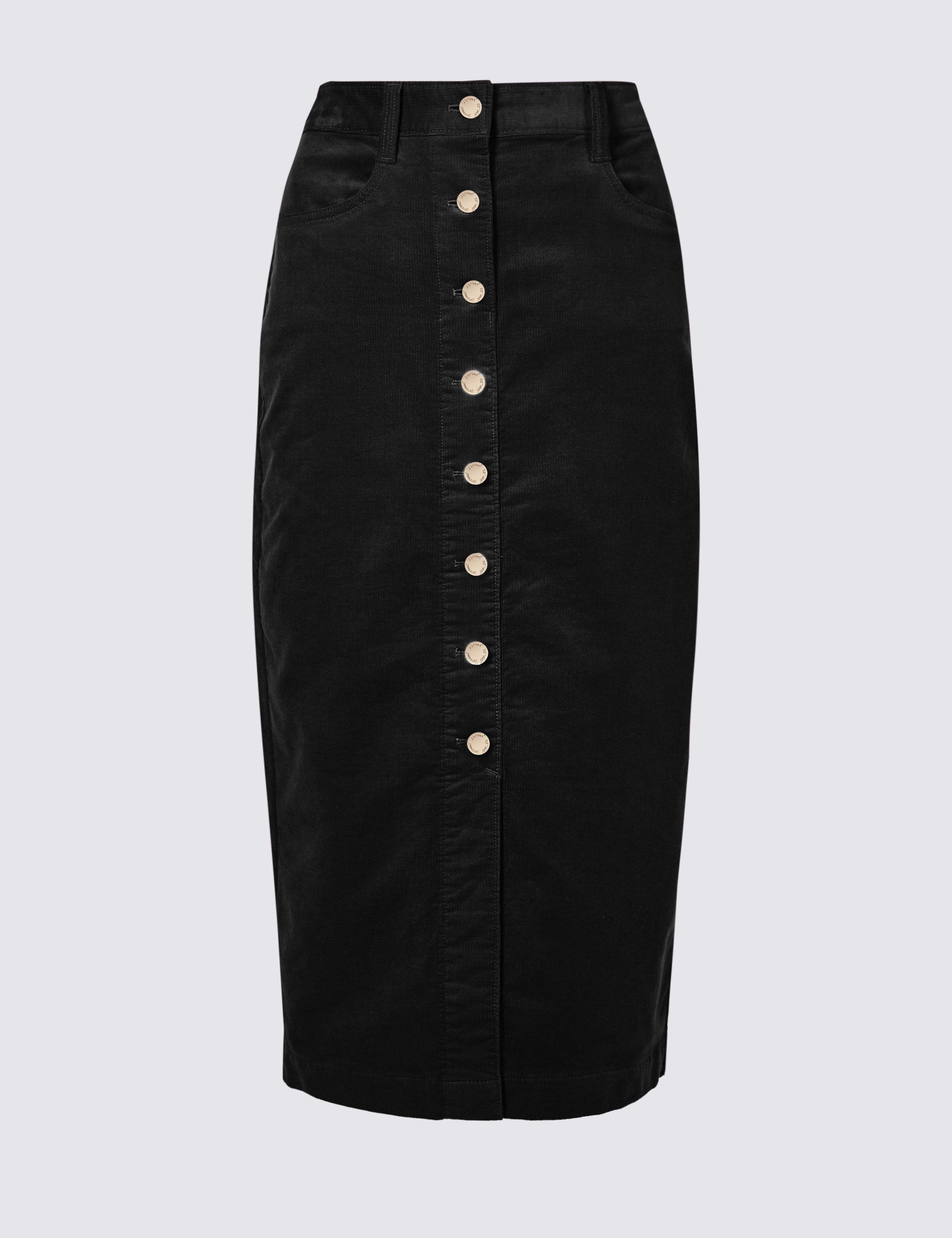 Cotton Rich Corduroy Pencil Midi Skirt 2 of 4