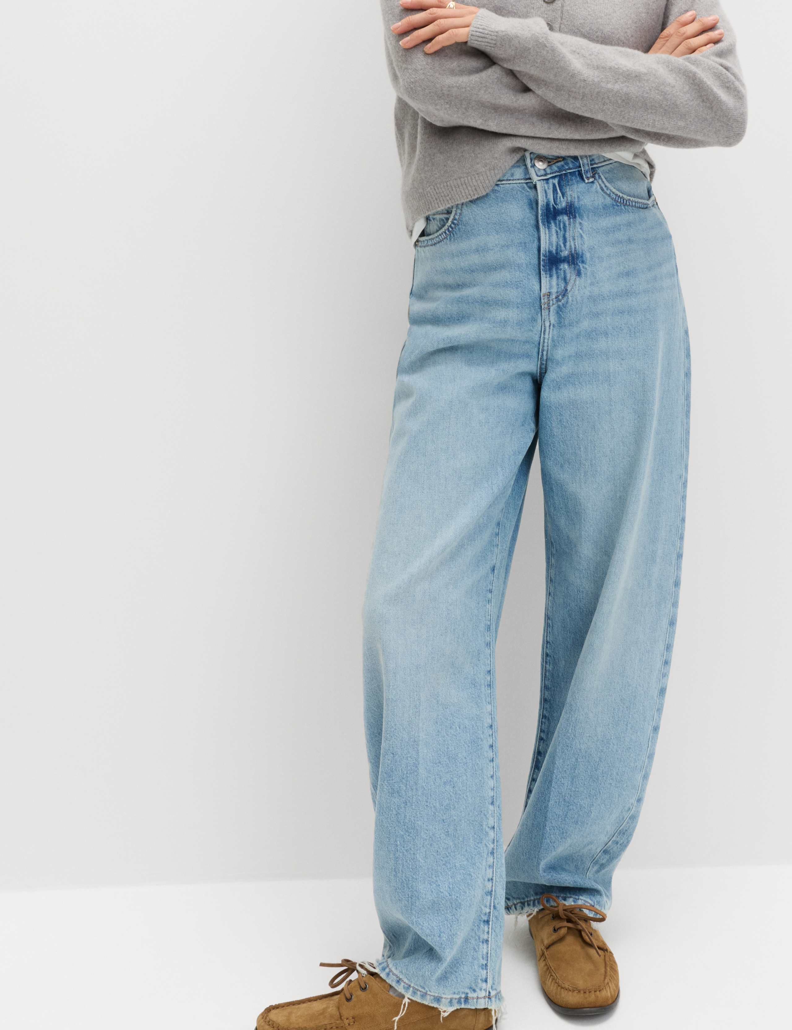 High Waisted Crease Front Barrel Jeans 5 of 7