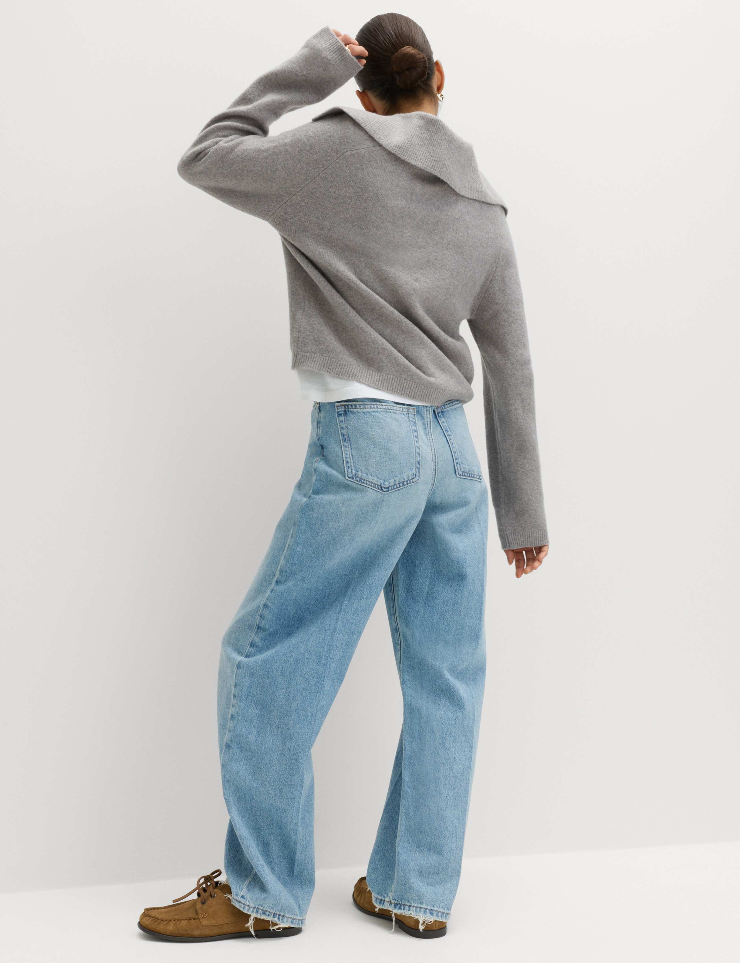 High Waisted Crease Front Barrel Jeans 6 of 7