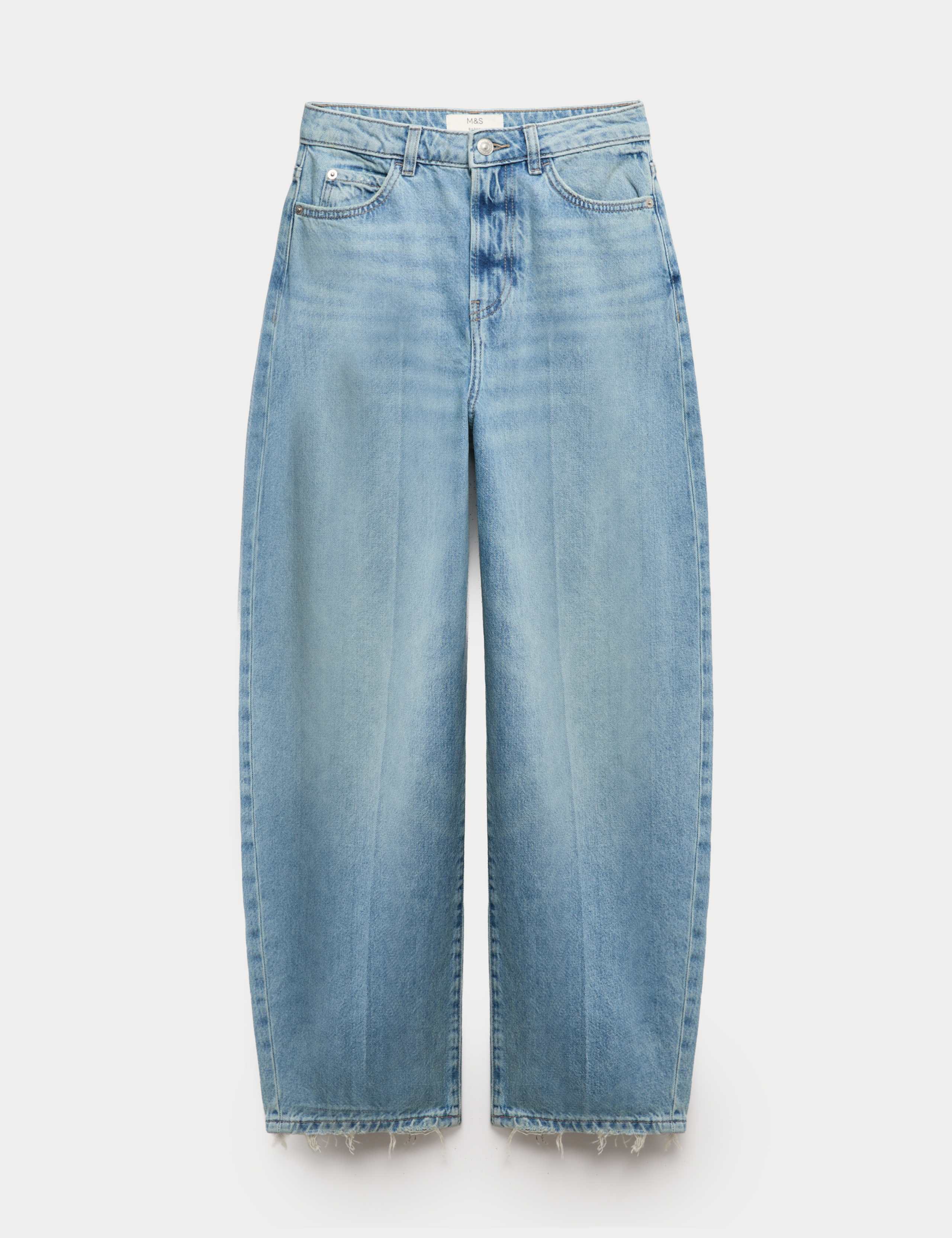 High Waisted Crease Front Barrel Jeans 2 of 7