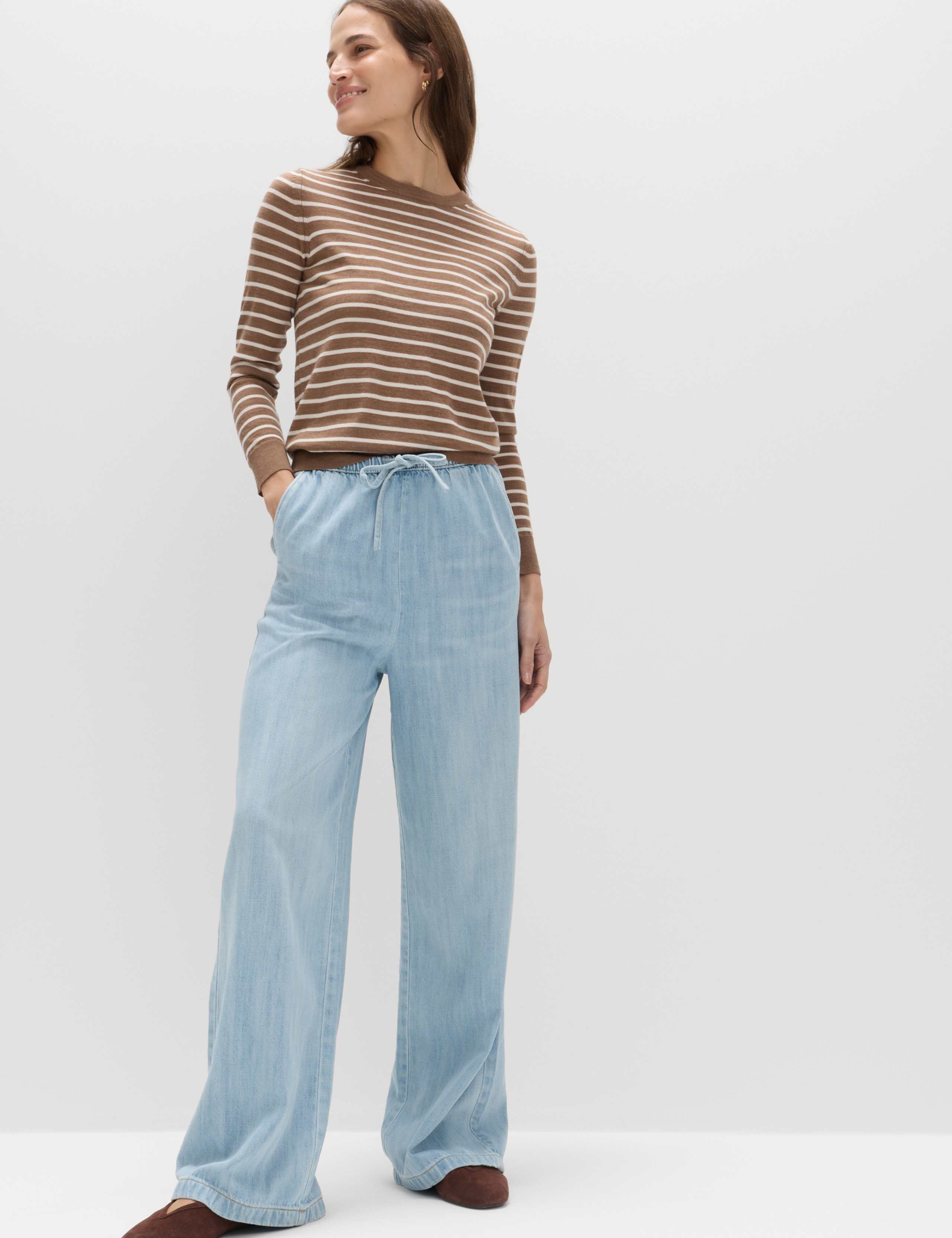 2 Pack Denim Pull On Wide Leg Jeans 2 of 5