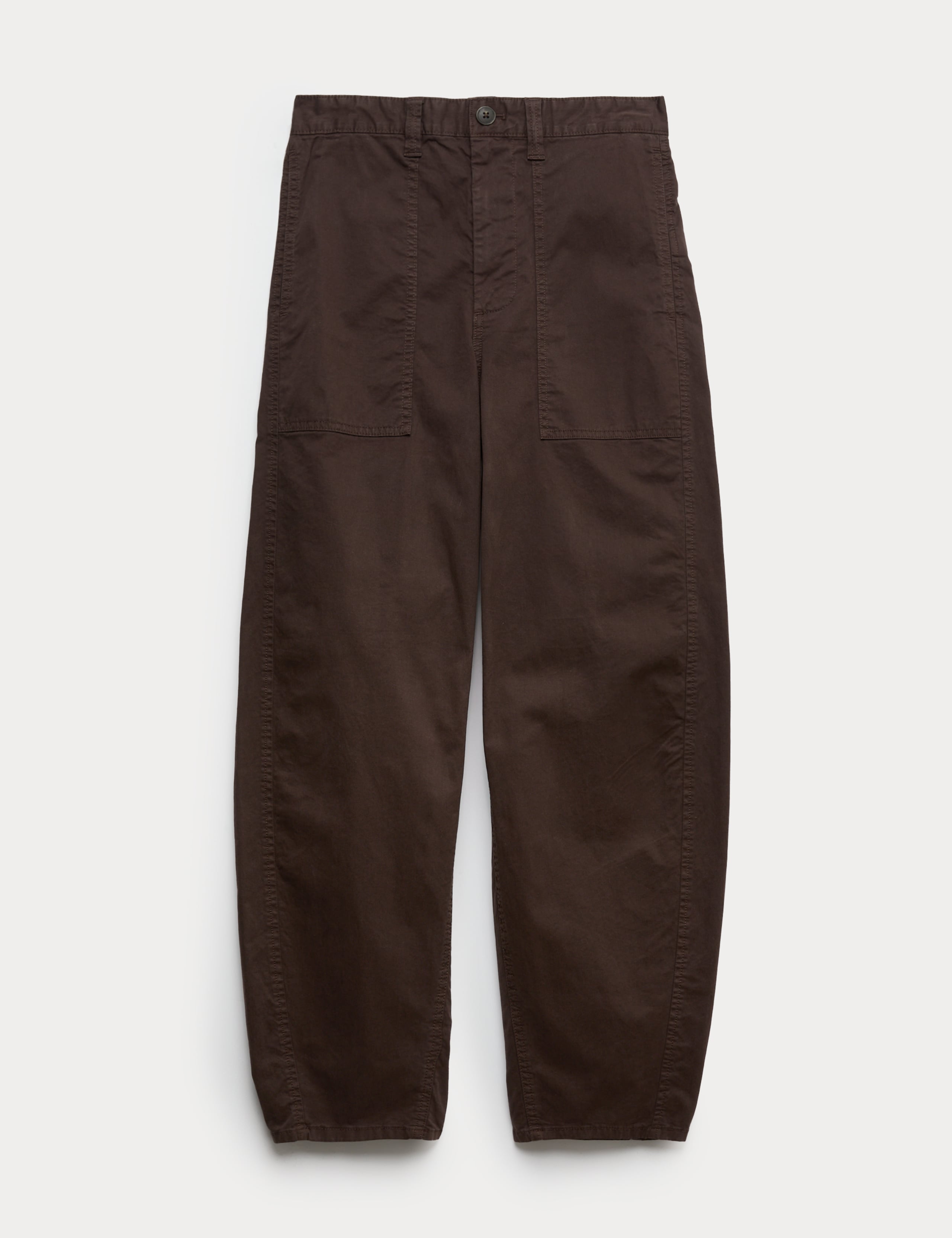 Cotton Rich Barrel Leg Trousers 2 of 7