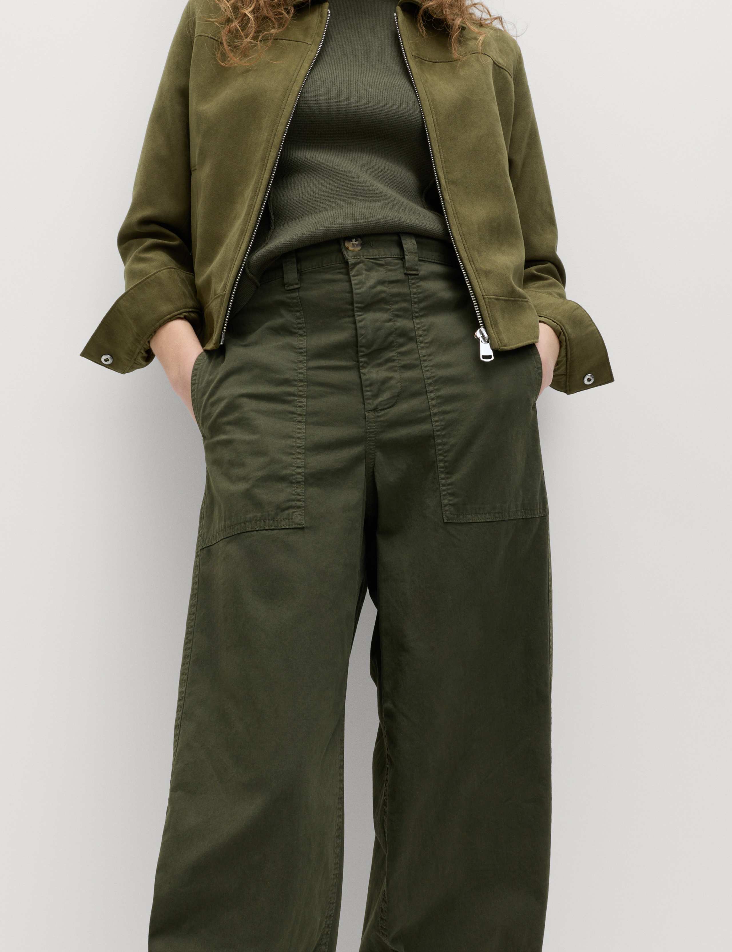 Cotton Rich Barrel Leg Trousers 4 of 5