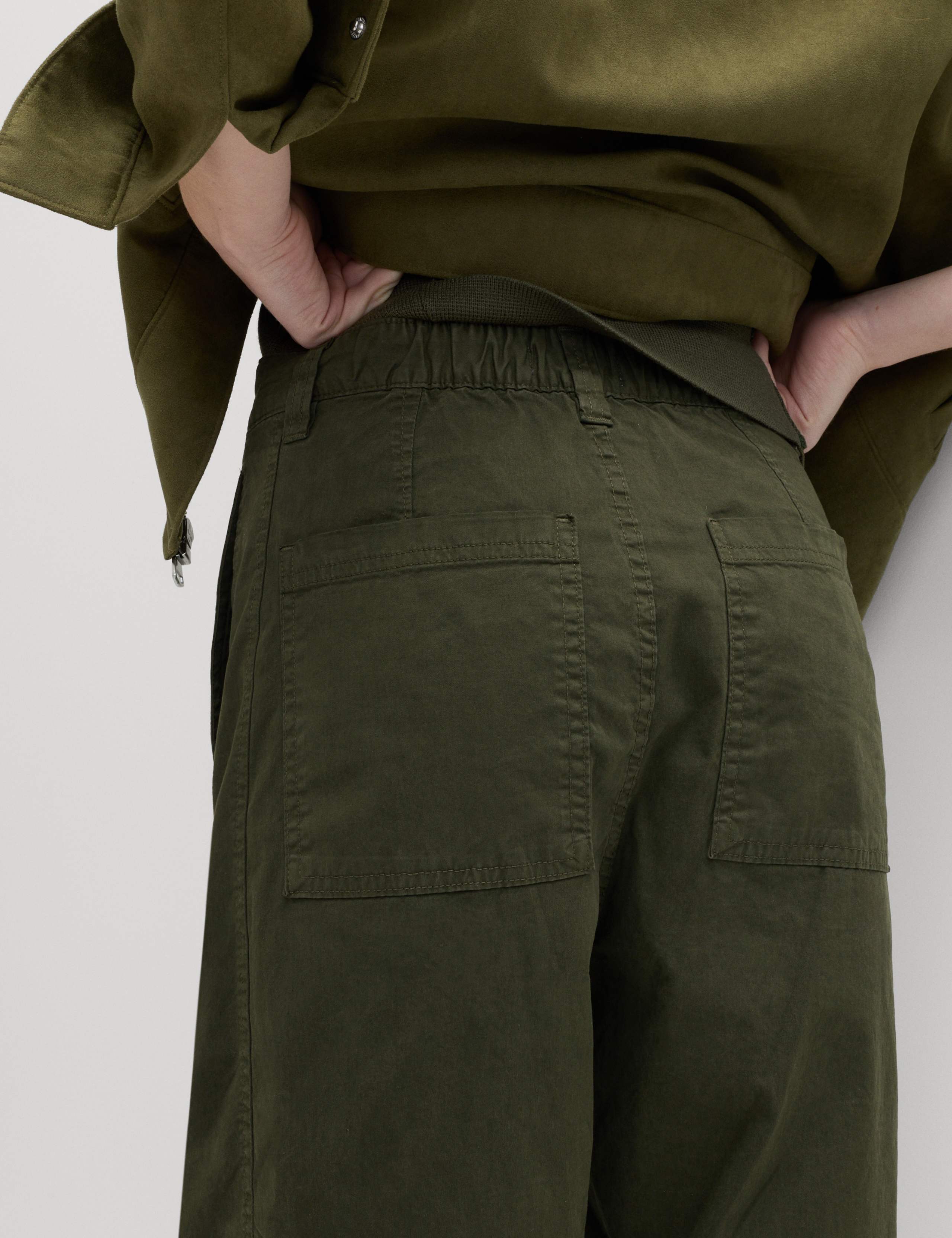 Cotton Rich Barrel Leg Trousers 5 of 5