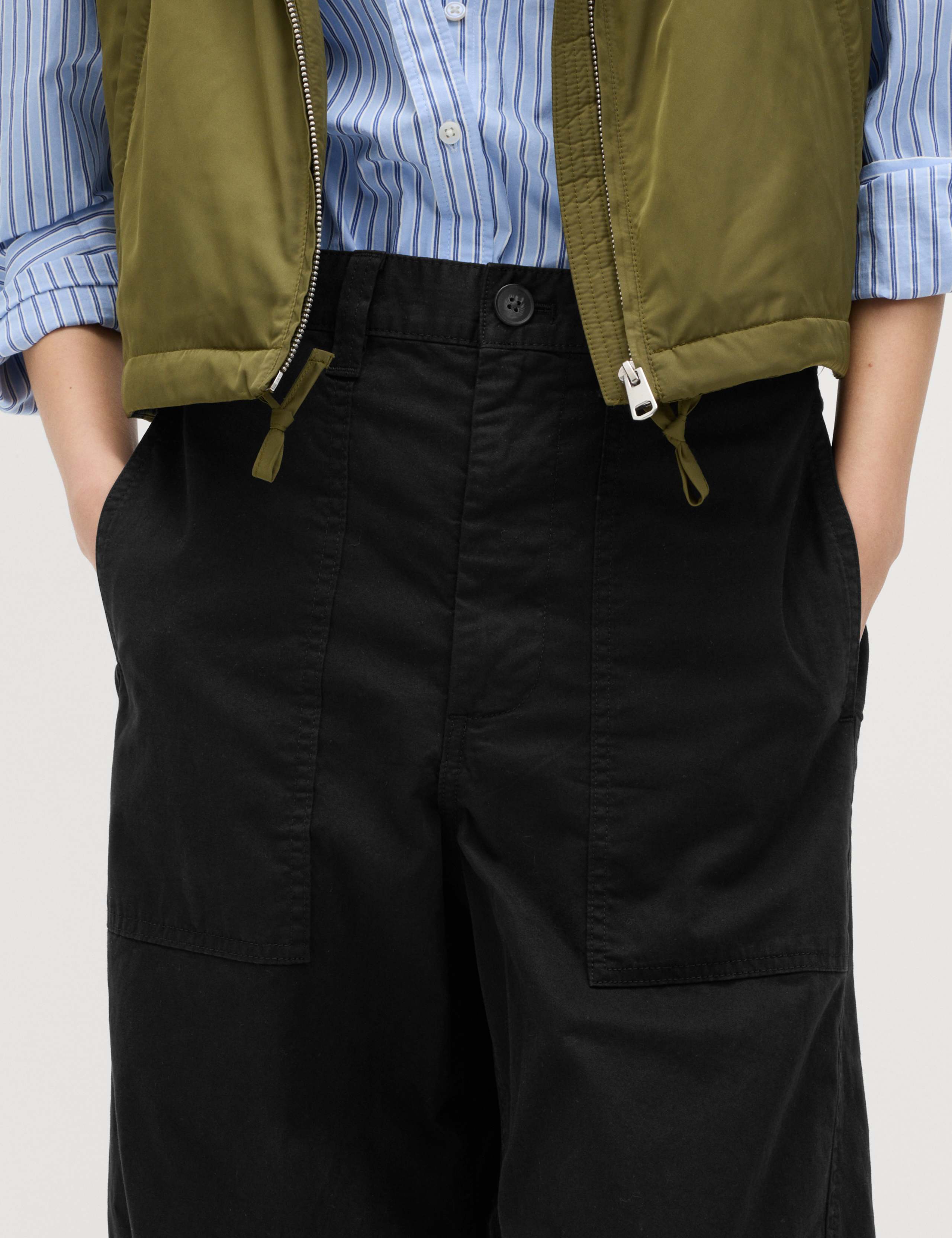 Cotton Rich Barrel Leg Trousers 3 of 6