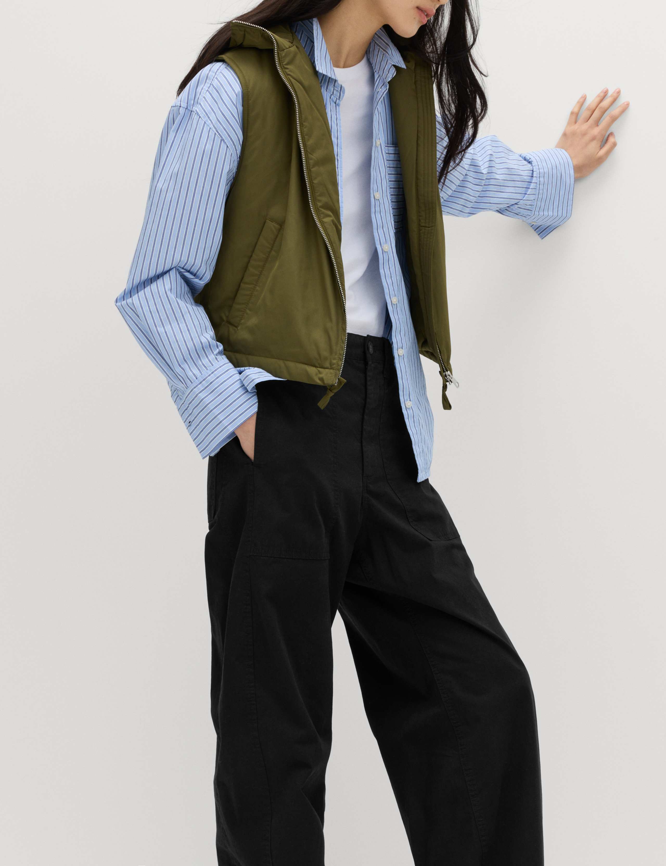 Cotton Rich Barrel Leg Trousers 4 of 6