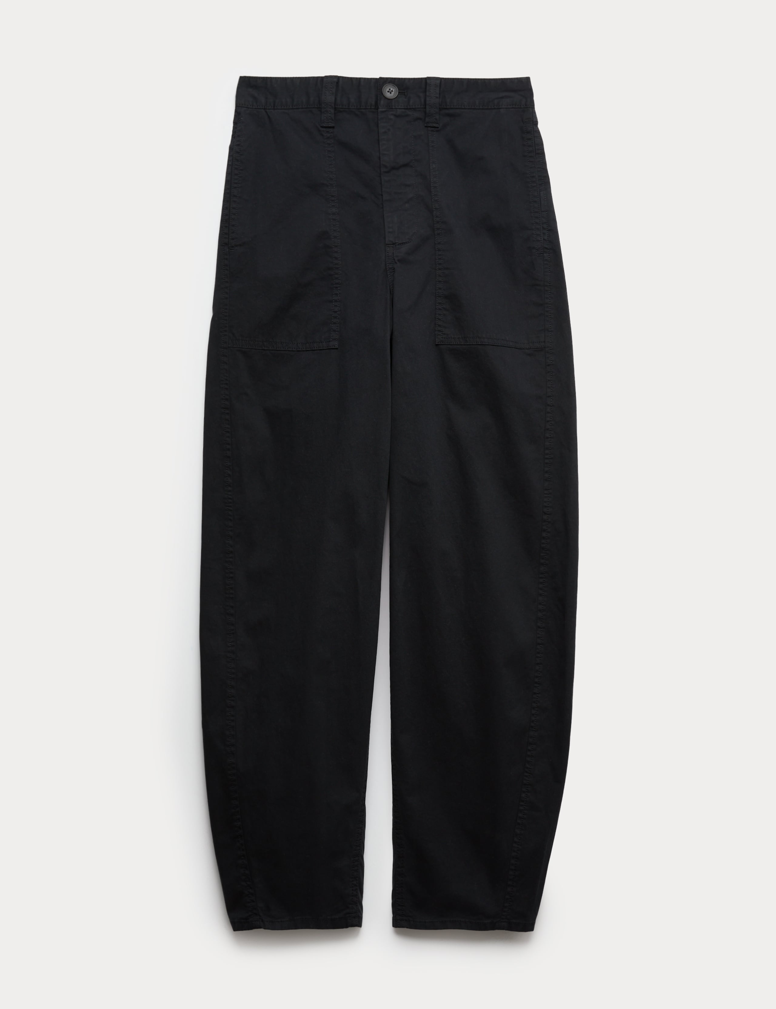 Cotton Rich Barrel Leg Trousers 2 of 6