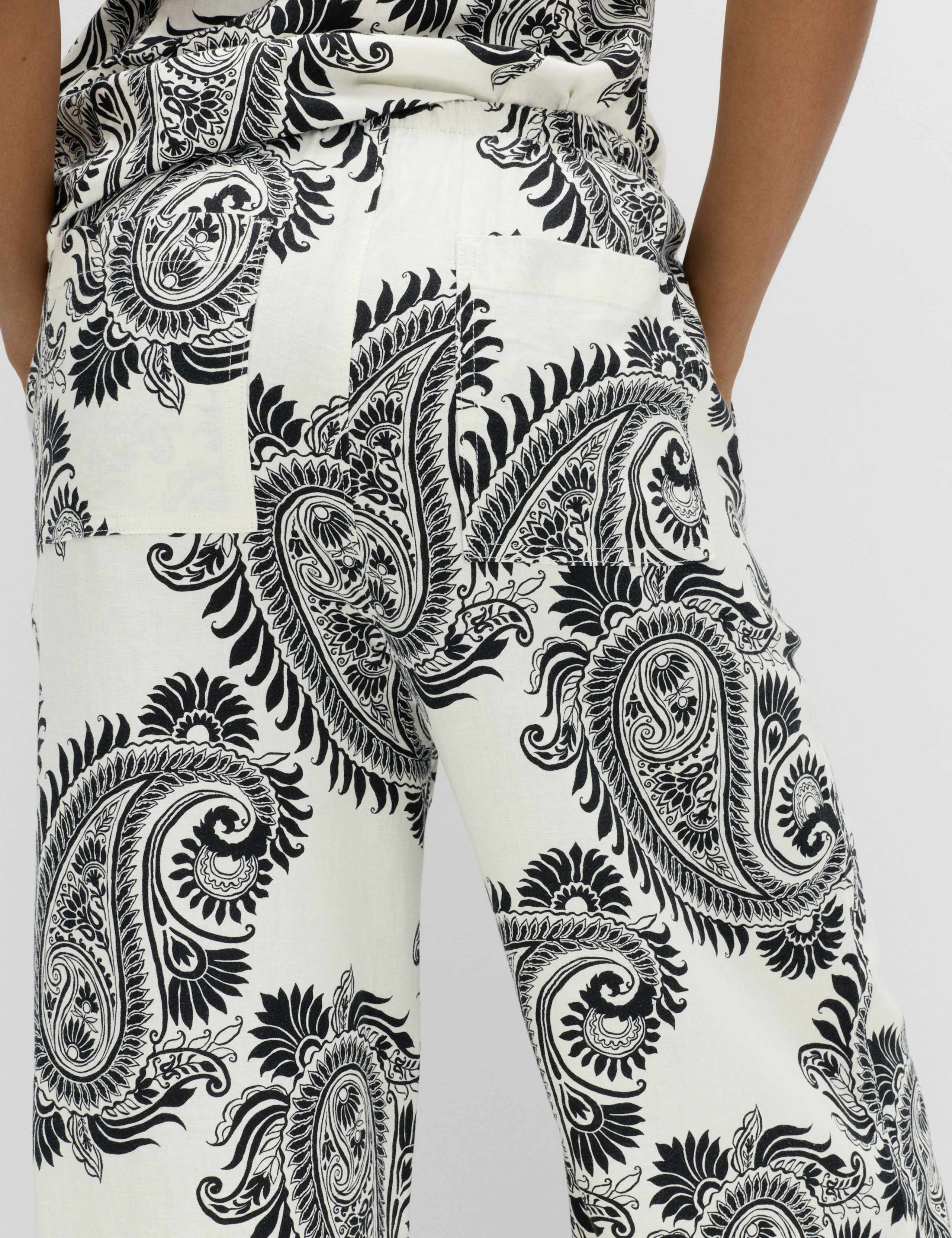 Linen Rich Drawstring Wide Leg Trousers 7 of 7