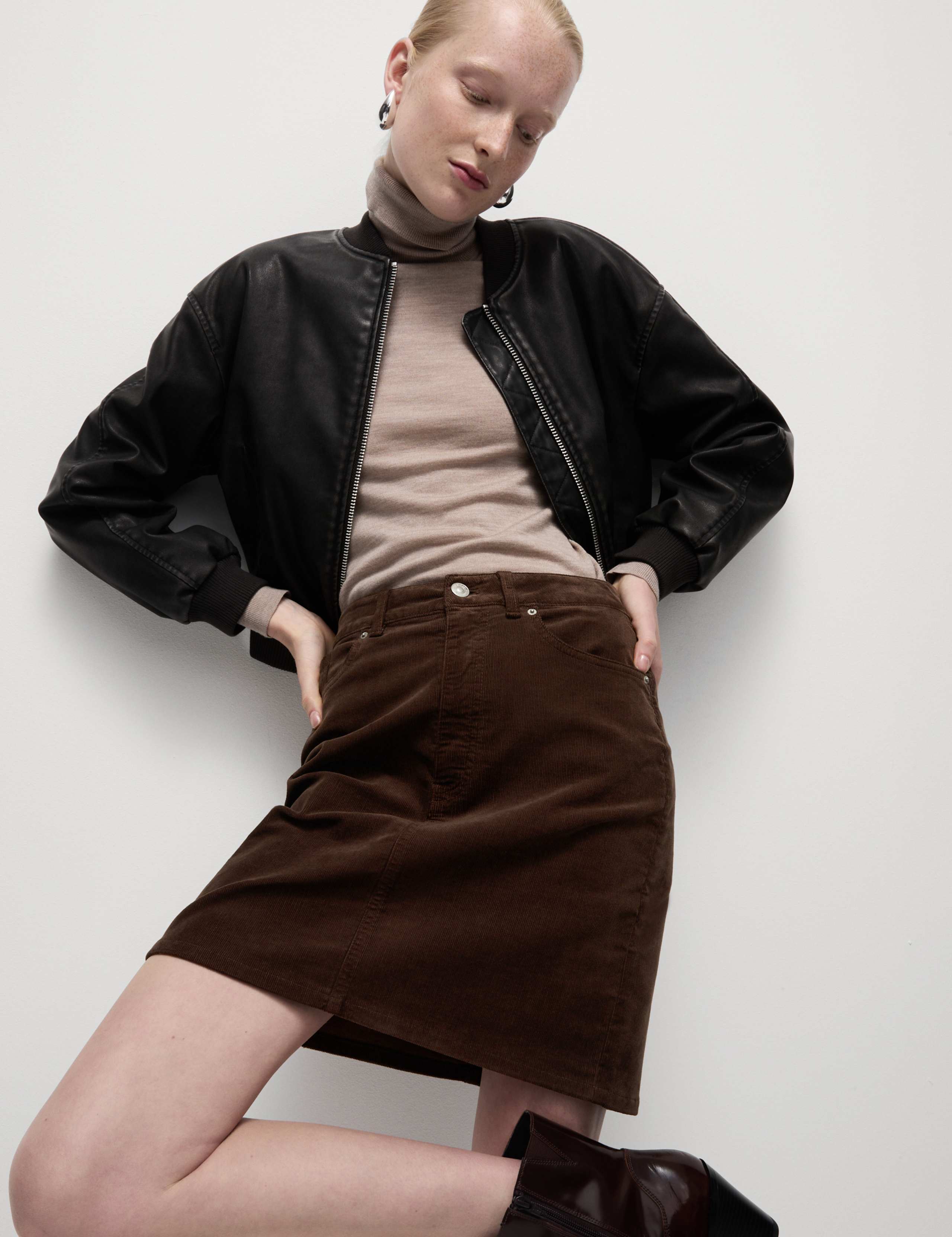 Cotton Rich Cord Mini Skirt 3 of 5