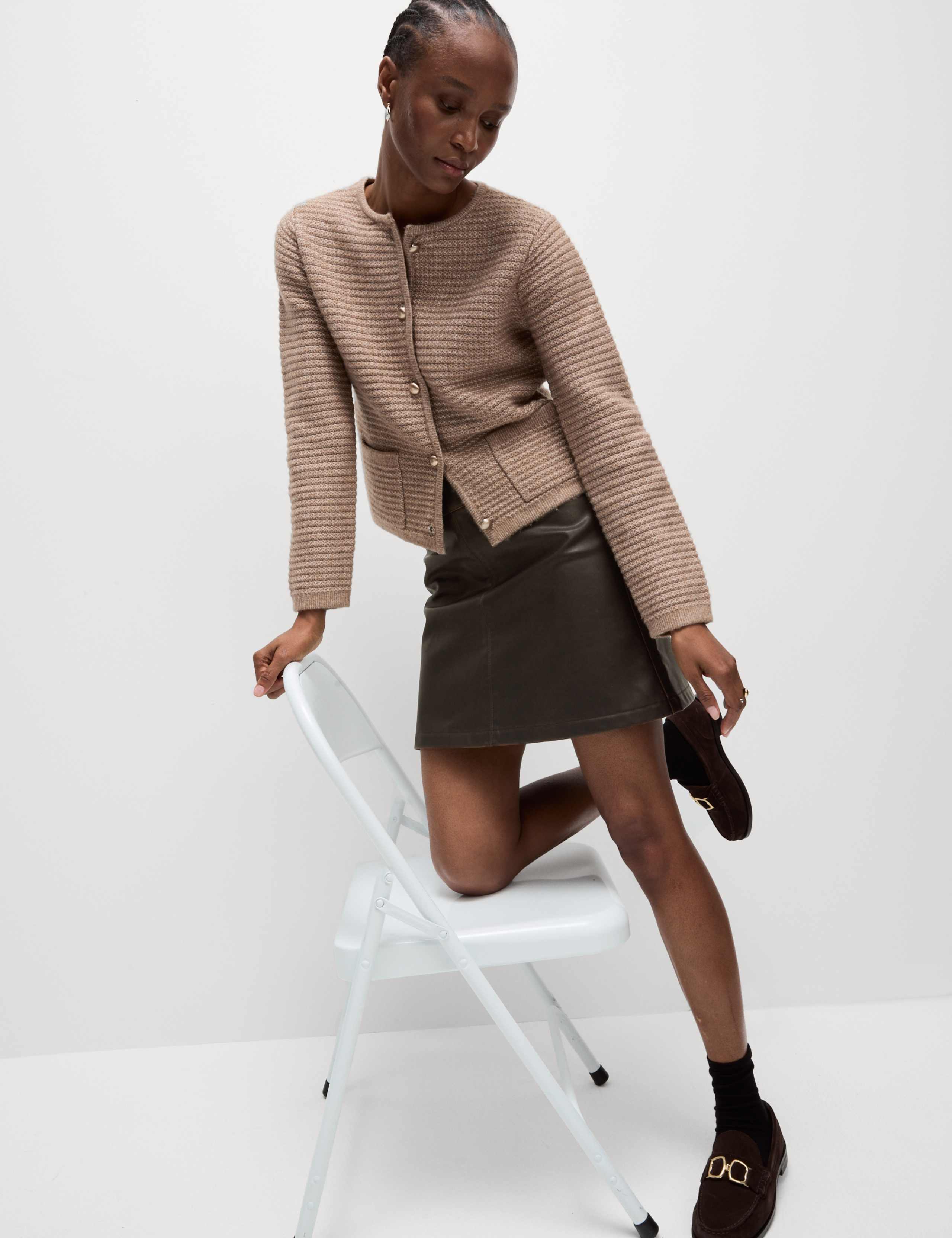 Leather Look Mini A-Line Skirt 4 of 4