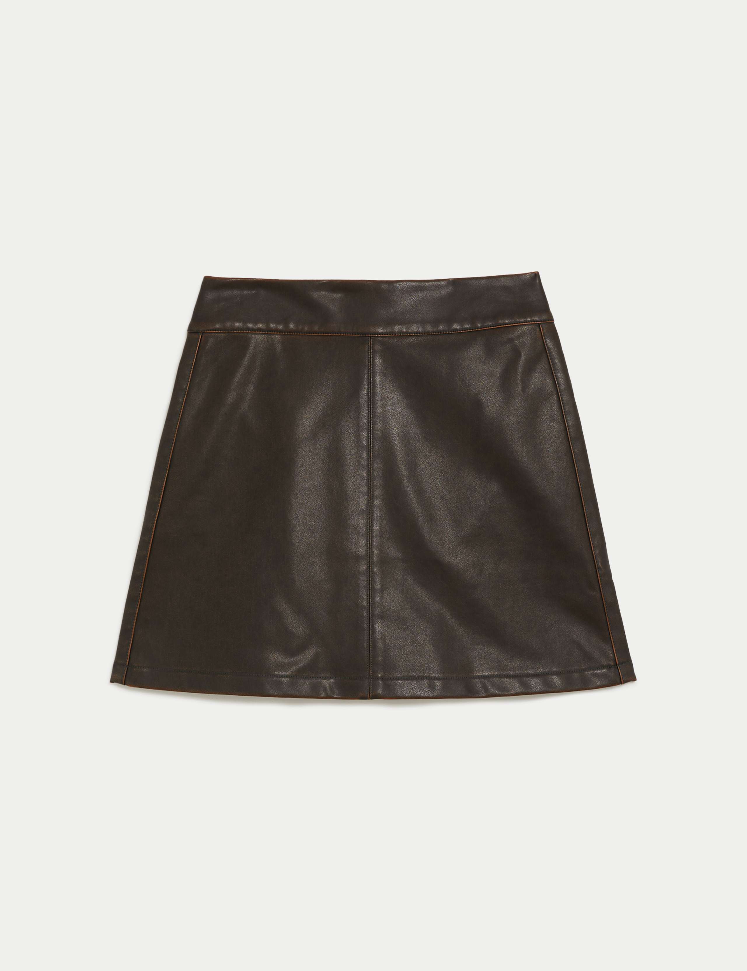 Leather Look Mini A-Line Skirt 2 of 4