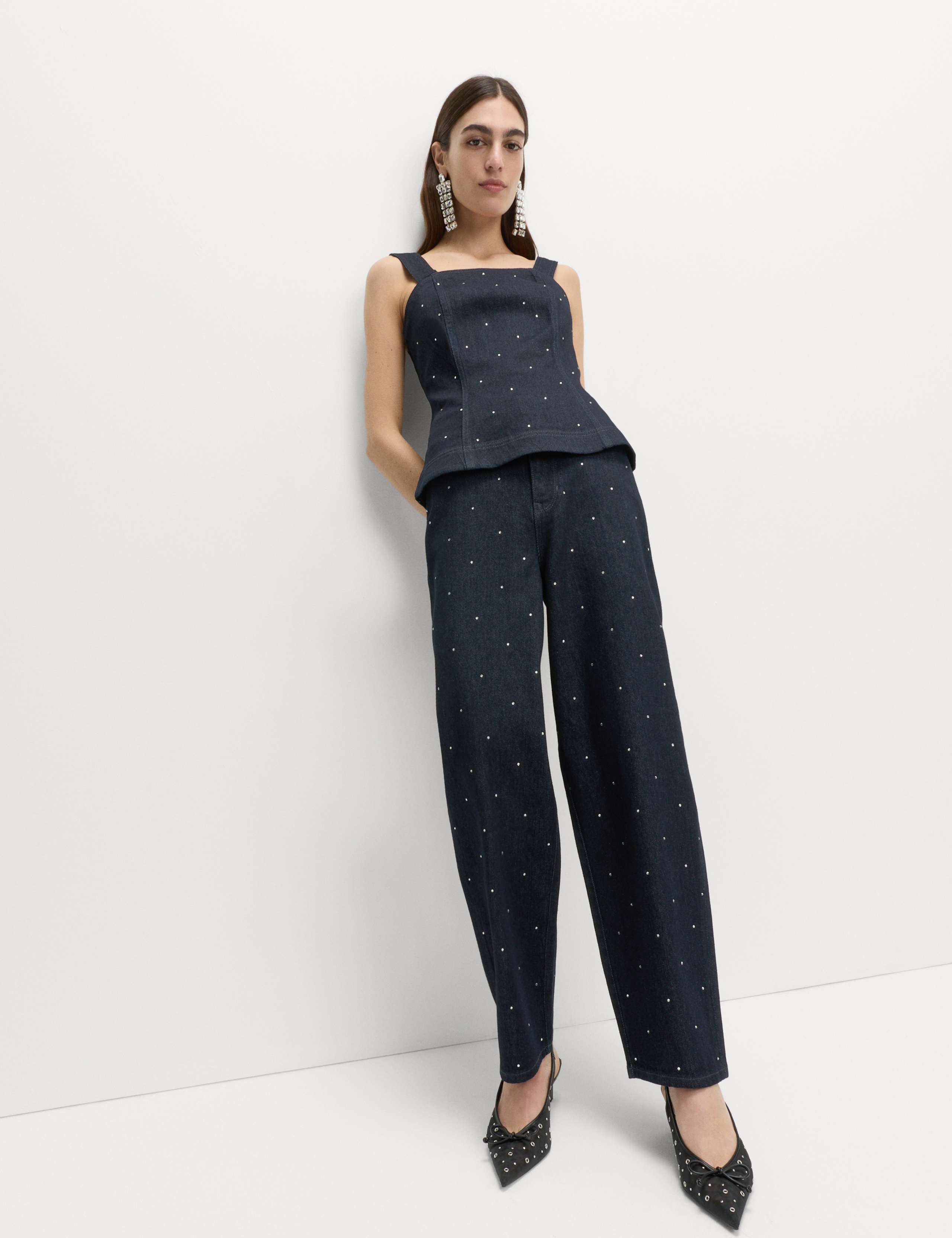 Cotton Rich Denim Embellished Carrot Leg Jeans 4 of 4