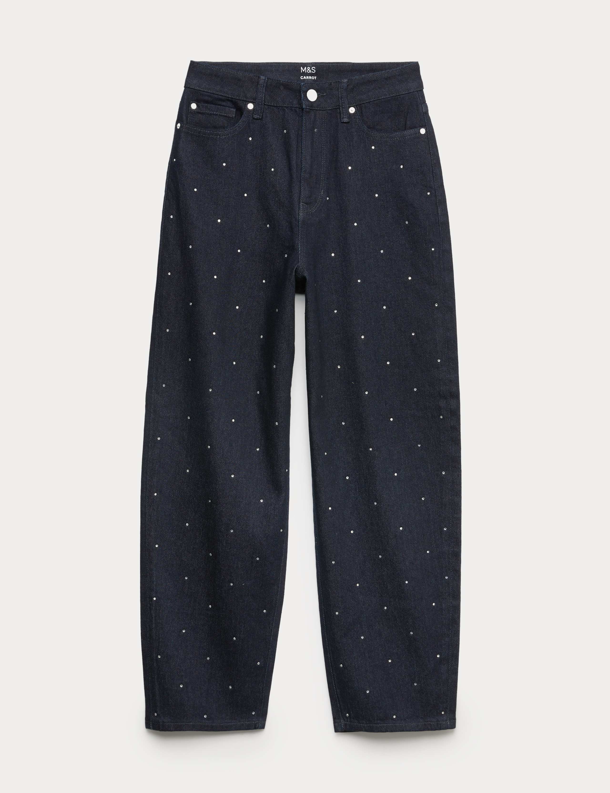 Cotton Rich Denim Embellished Carrot Leg Jeans 2 of 4
